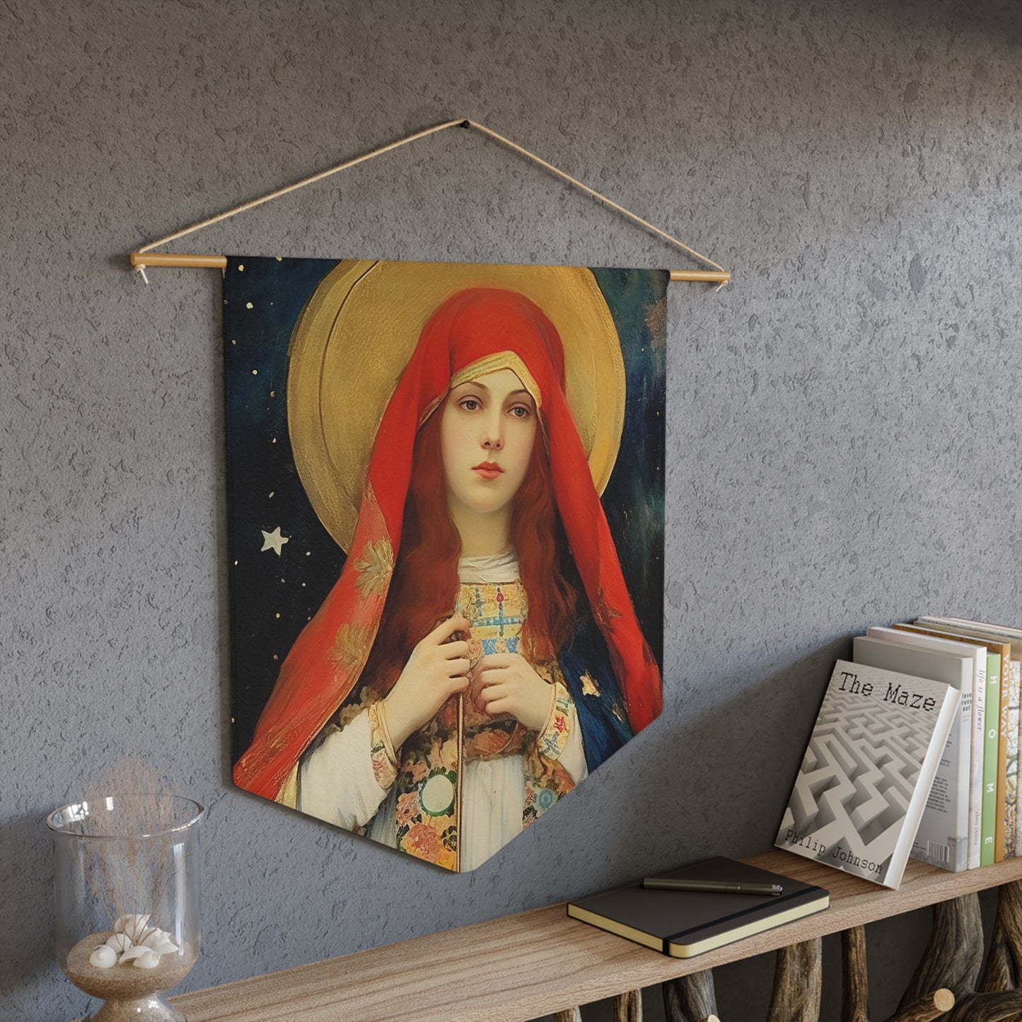 Saint Sabina Wall Banner / Wall Hanging - Prayer room art - Catholic Home Art - Large Print - 18" x 21"