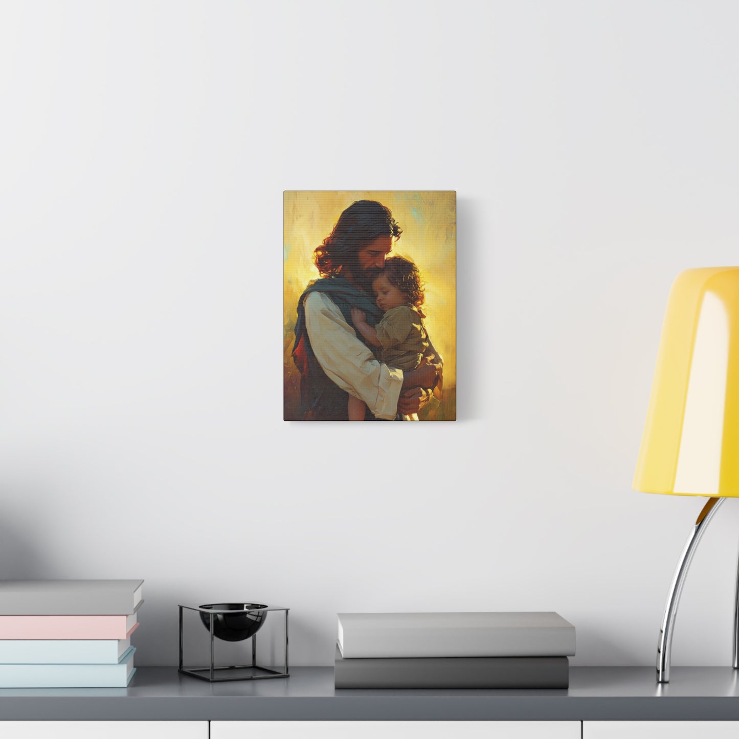 Divine Protector of the Innocent - Christ and Child - Museum Wrapped Canvas - Print - Religious Art for your Home - Christian art print