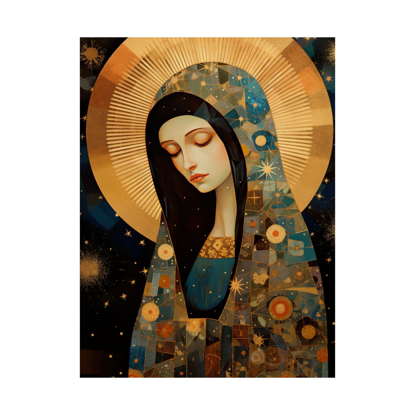 The Beloved Mother: Mary in Portrait - Sanctified Souls Print - Multiple Sizes - Premium Matte Vertical Posters