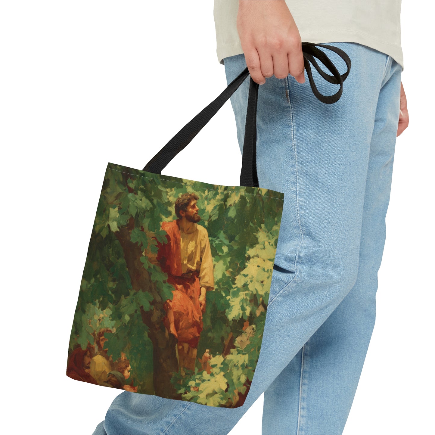 Zacchaeus - Tote Bag - Large Medium Small Faith Art Bag - Catholic Faith Purse