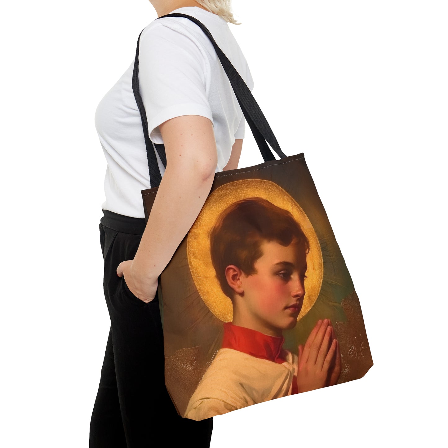 Saint Dominic Savio Tote Bag - Large Medium Small Faith Art Bag - Catholic Faith Purse - Religious - Prayer Bag - Devotional Purse