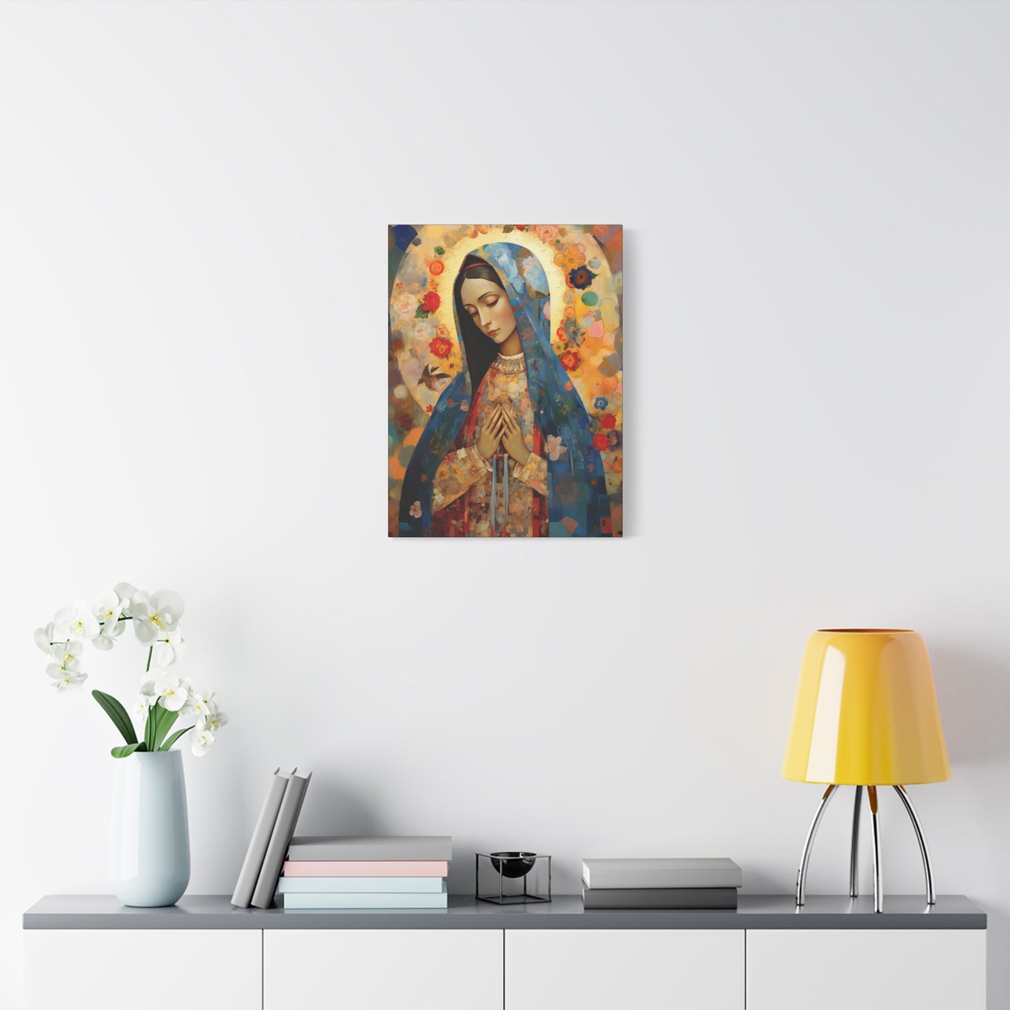 Mary's Silent Blessing - Museum Wrapped Canvas - Sanctified Souls Print - Religious Art for your Home - The Virgin Mary
