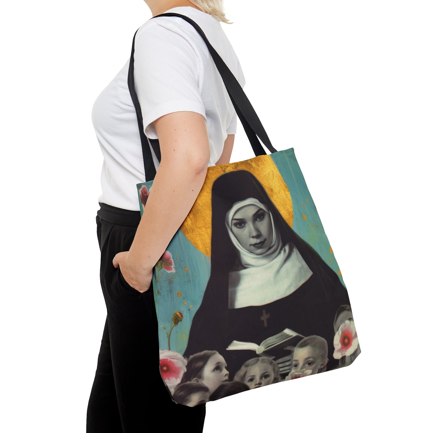 Saint Joan de Lestonnac Tote Bag - Purse - Three sizes - Large Medium Small Faith Art Bag - Catholic faith carry-all purse - Double Sided