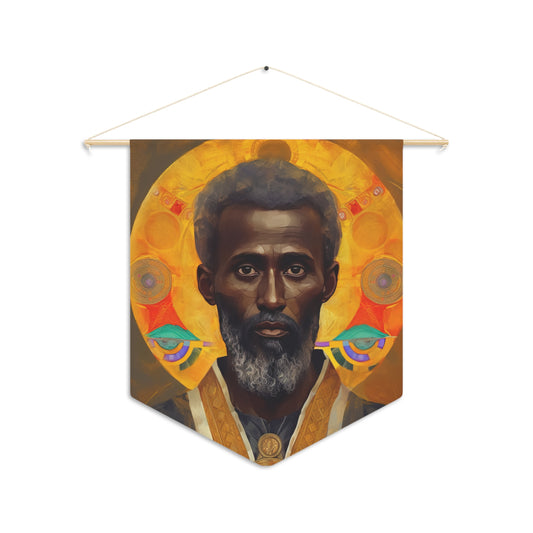 Saint Frumentius Wall Banner / Wall Hanging - Prayer room art - Catholic Home Art - Large Print - 18" x 21"