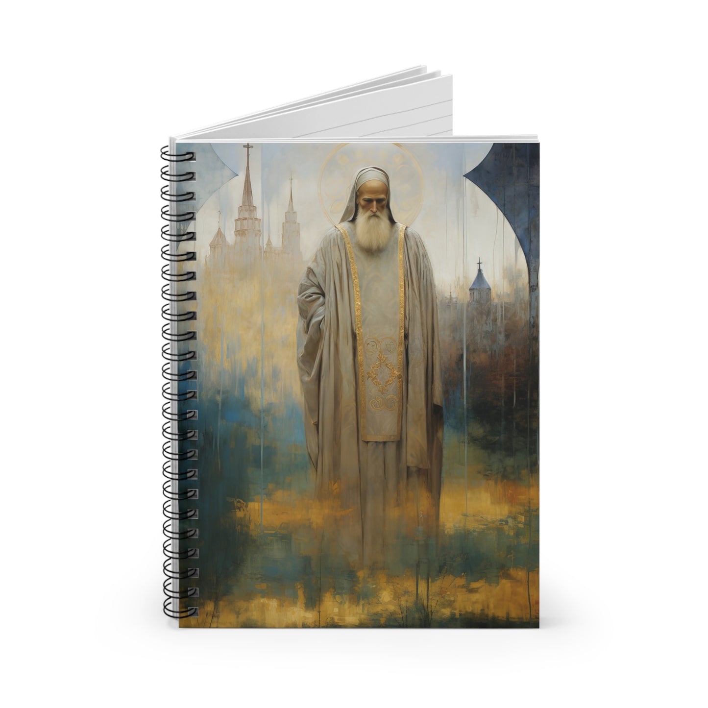 Saint Finbar of Cork - Sanctified Souls Art - Religious Based Notebook - Spiral Notebook - Ruled Line