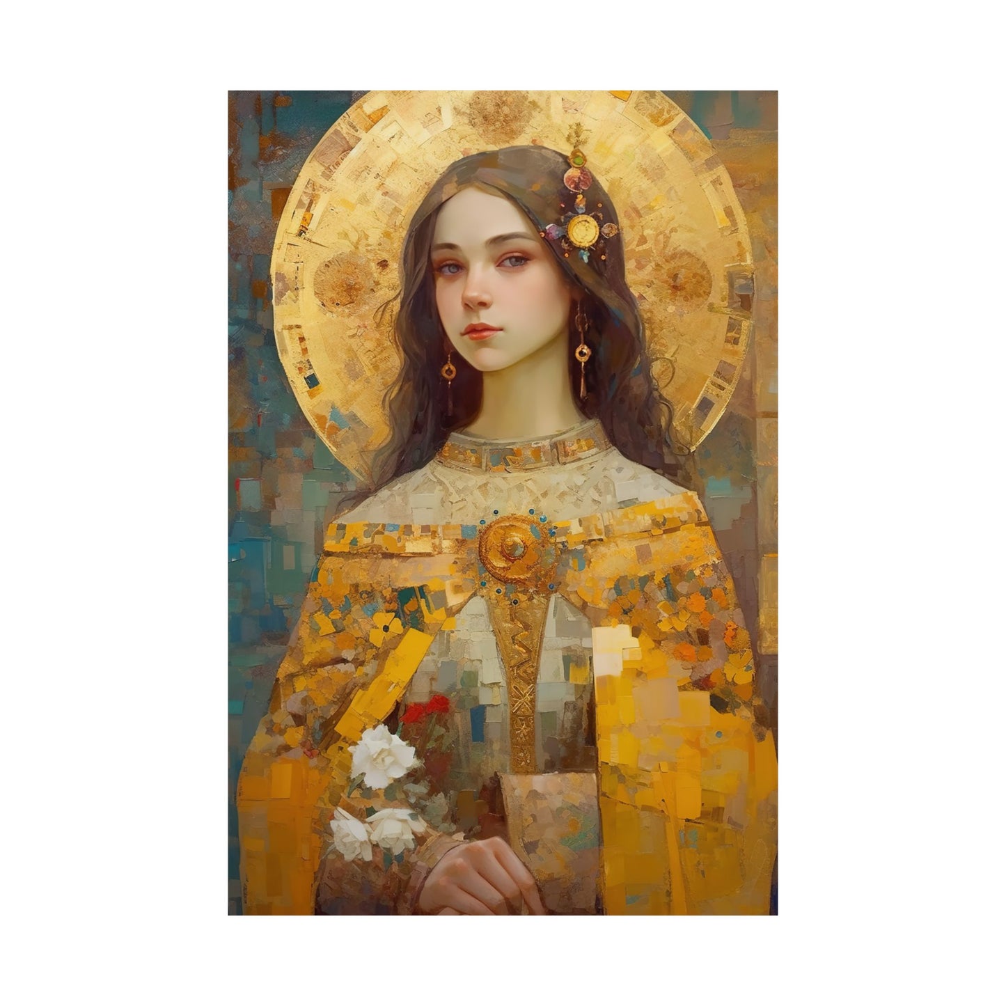 Saint Dymphna - Sanctified Souls Print - Multiple Sizes - Premium Matte Vertical Posters