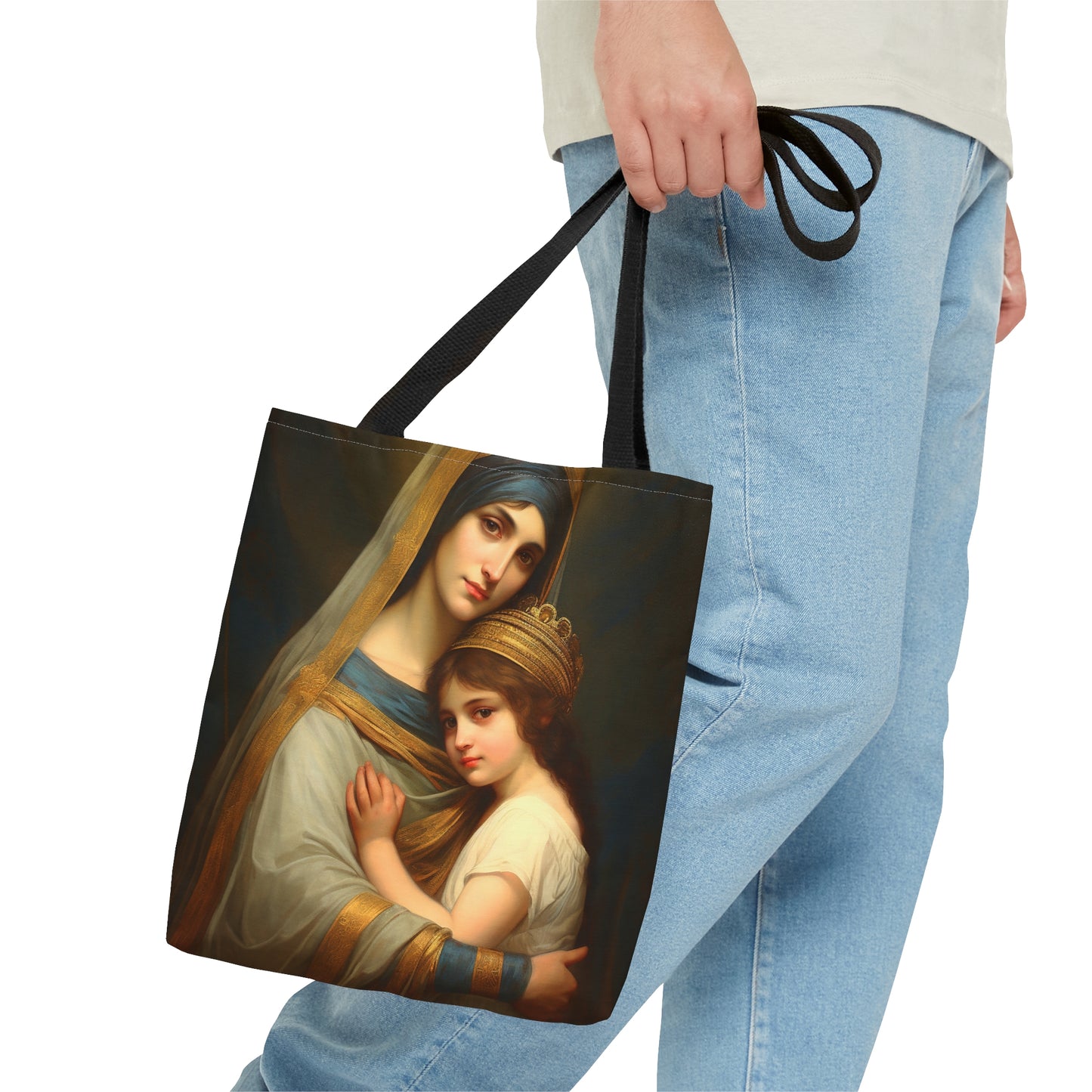 Saint Anne and Young Mother Mary  Tote Bag - Large Medium Small Faith Art Bag - Re usable Tote Purse - Double Sided - Catholic Art Bag