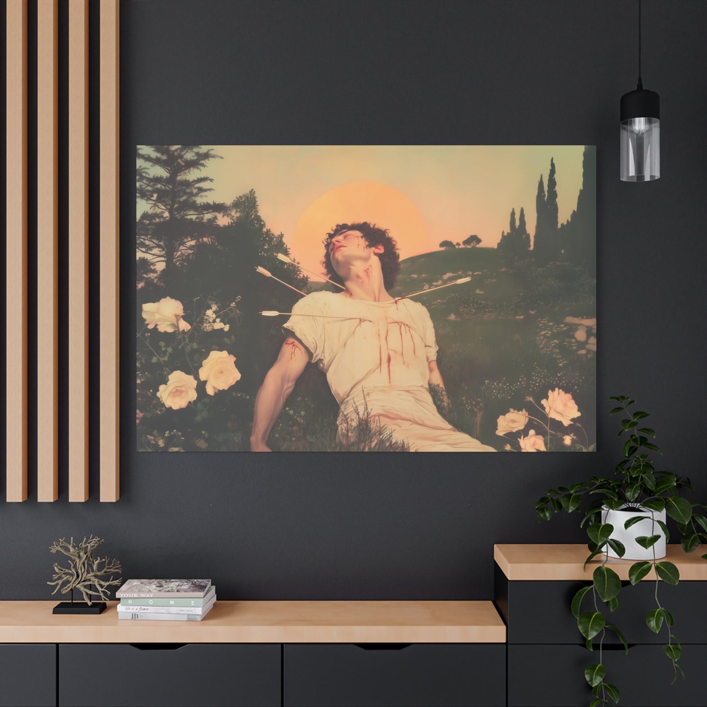 Saint Sebastian -  Museum Wrapped Canvas - Sanctified Souls Print - Religious Art for your Home - Catholic Patron Saint Art