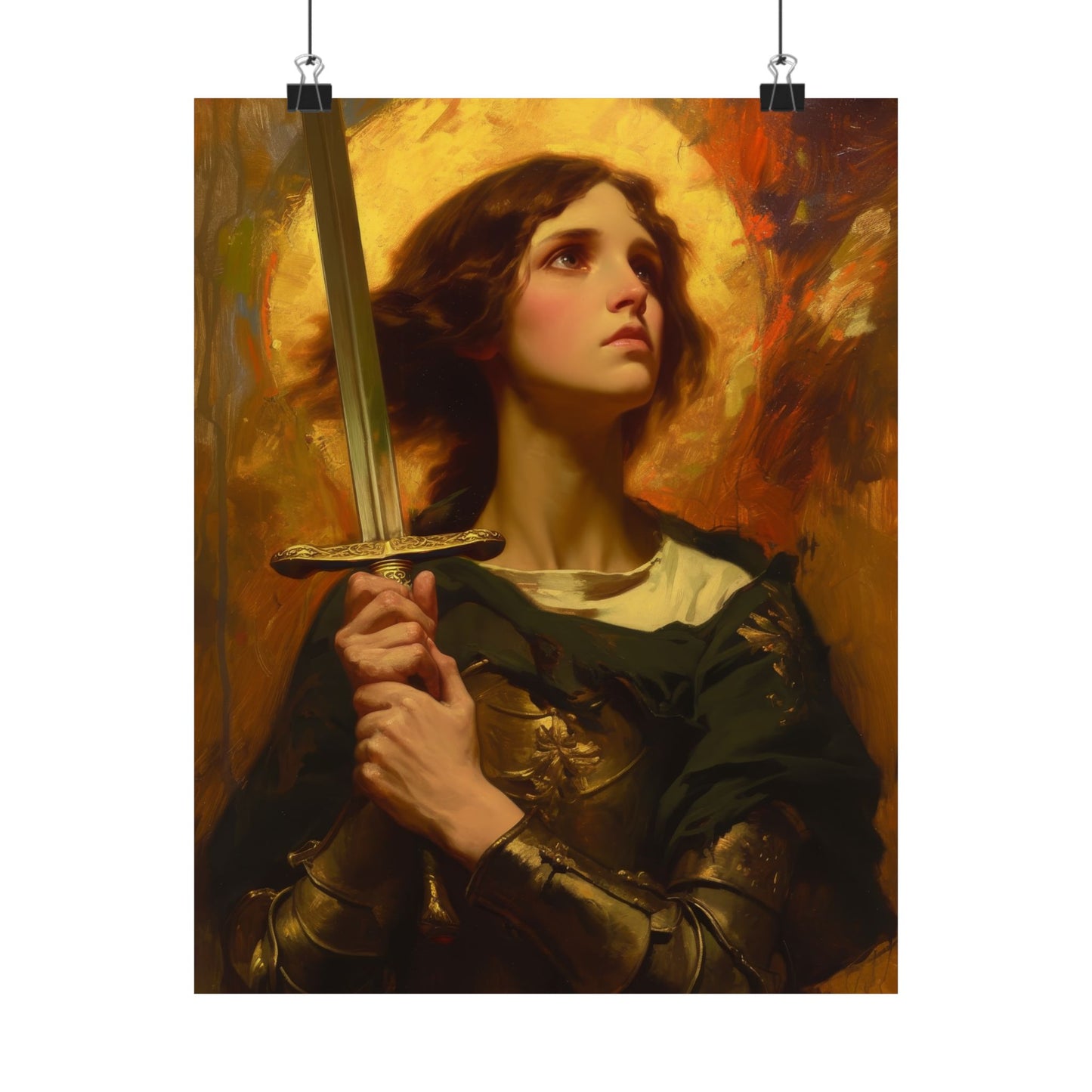 Portrait of Saint Joan of Arc Print - Sanctified Souls Print - Multiple Sizes - Premium Matte Vertical Posters