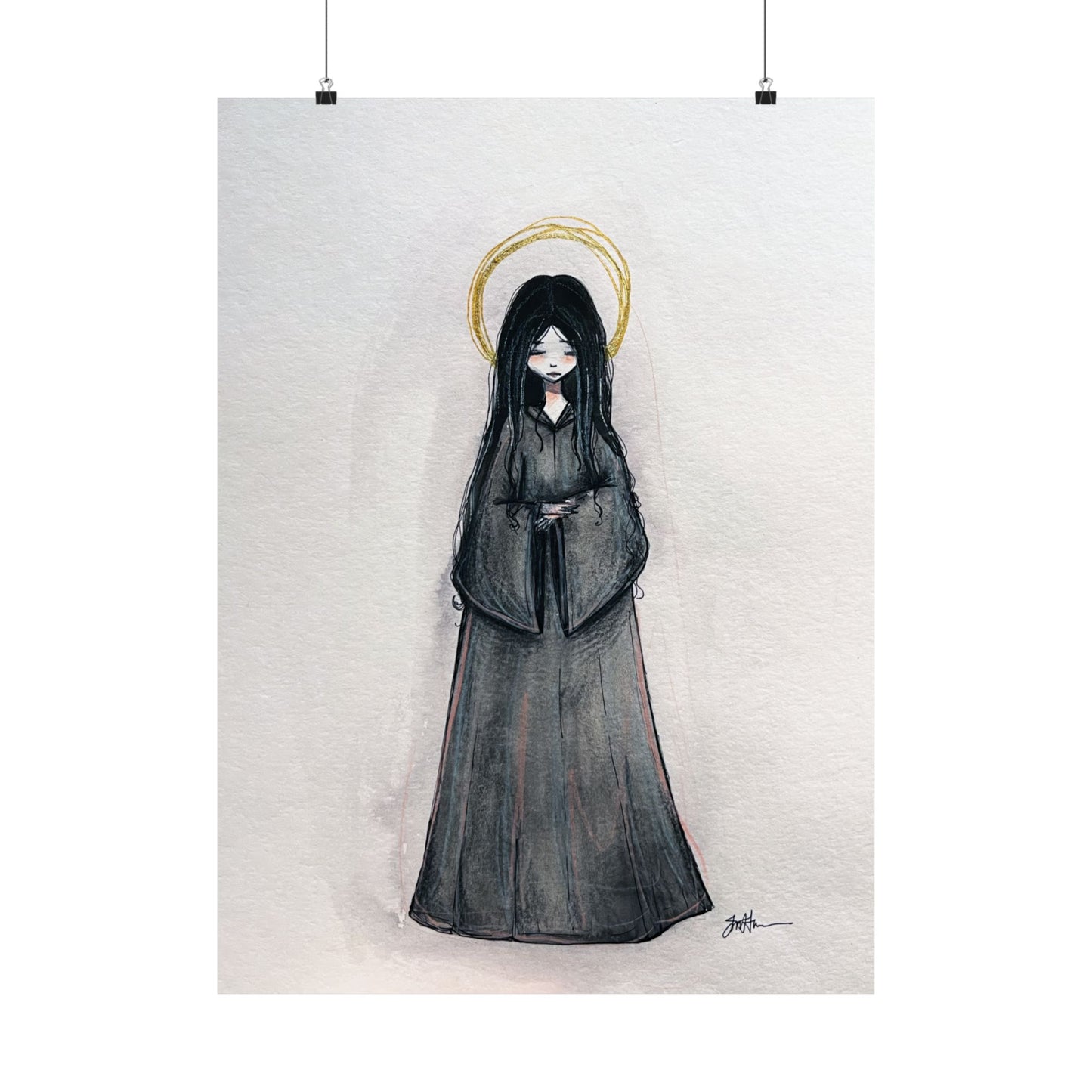 Blessed Mary Magdalen Kiota Hand-Drawn Catholic Art Print | Martyrs of Japan Devotional Wall Art | Sanctified Solocosmo Religious Poster