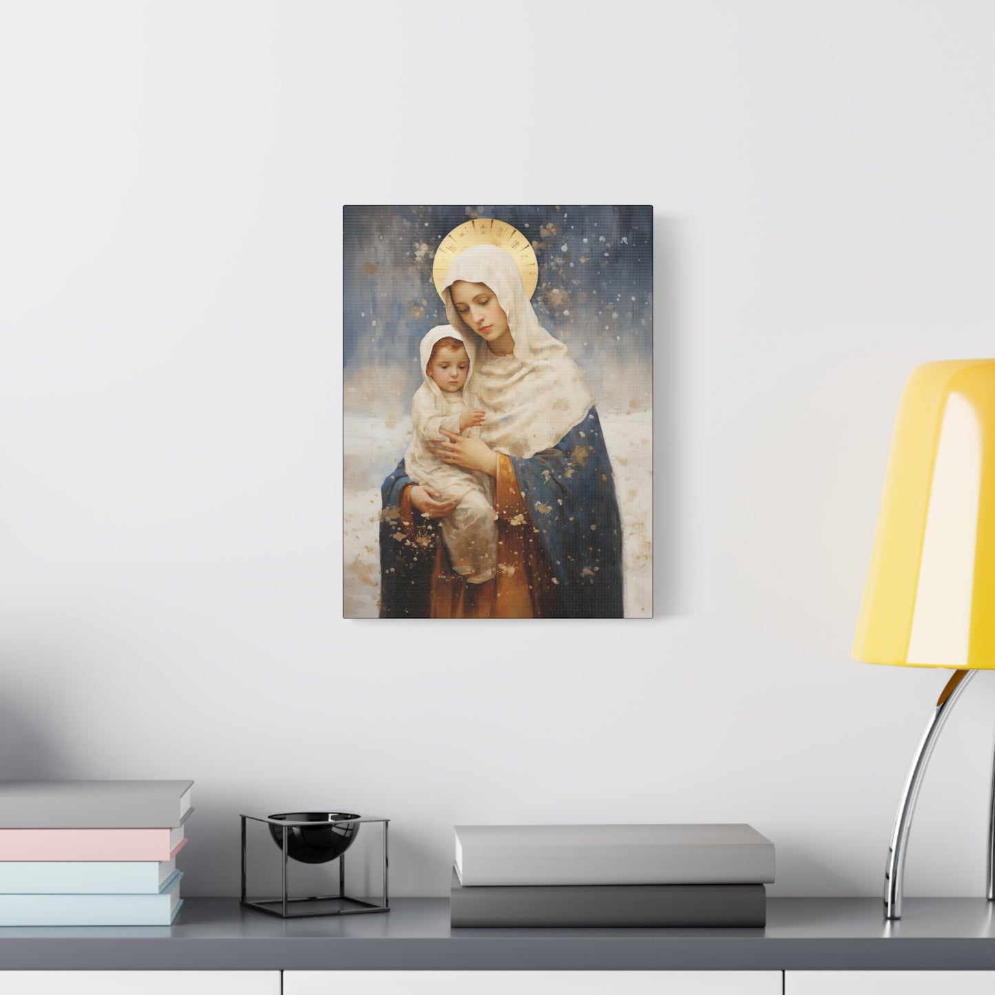 Winter's Grace : Our Lady of the Snows Canvas Print - Multiple Sizes - Catholic Home art - Gallery Wrapped Canvas - Sanctified Souls Print