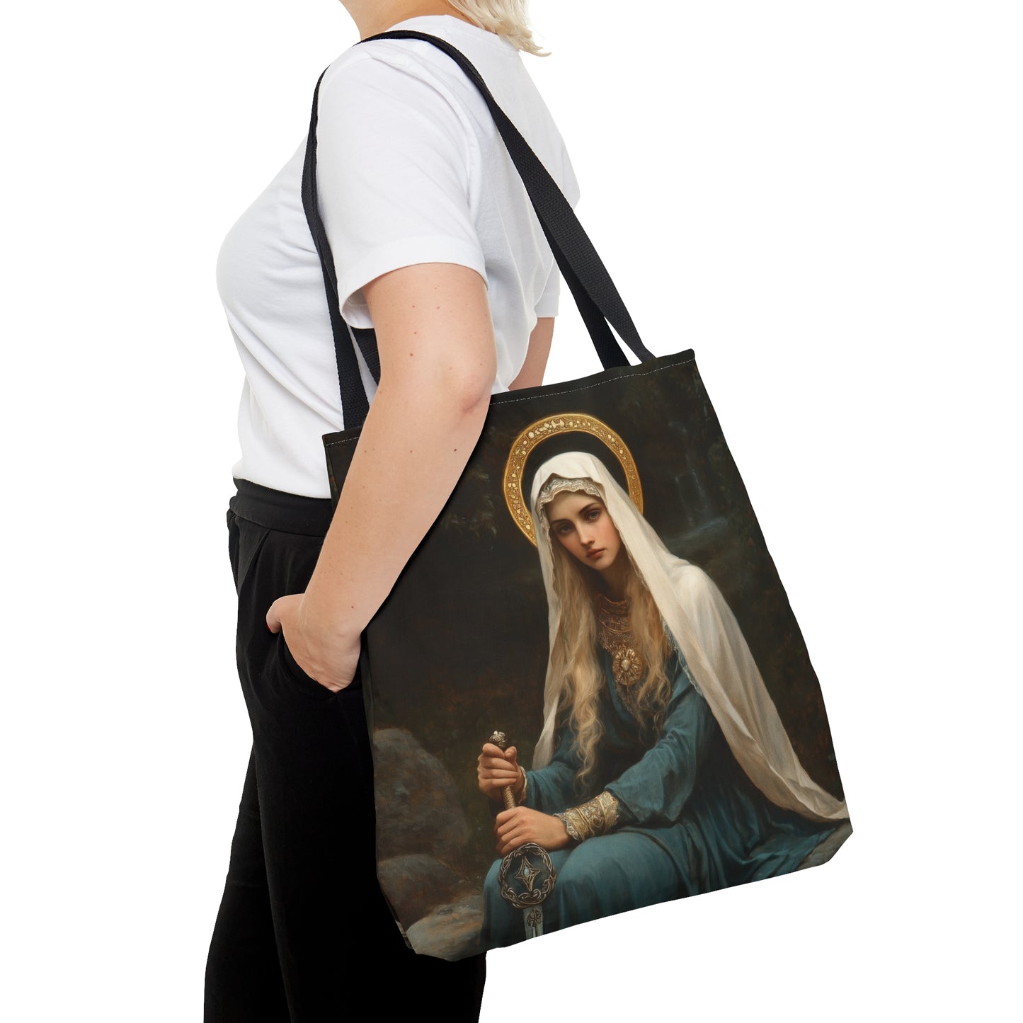 Saint Winifred Tote Bag - Large Medium Small Faith Art Bag - Catholic Faith Purse - Religious - Prayer Bag - Devotional Purse