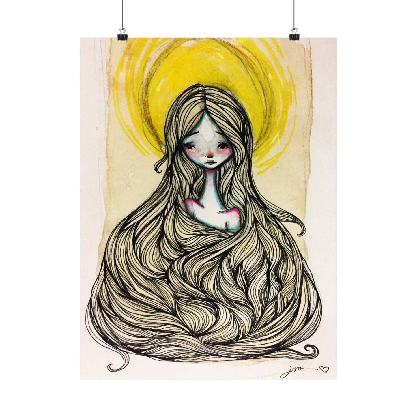 Saint Agatha of Sicily Poster Print - Hand-Drawn Catholic Art Print | Christian Devotional Wall Art | Sanctified Solocosmo Religious Poster