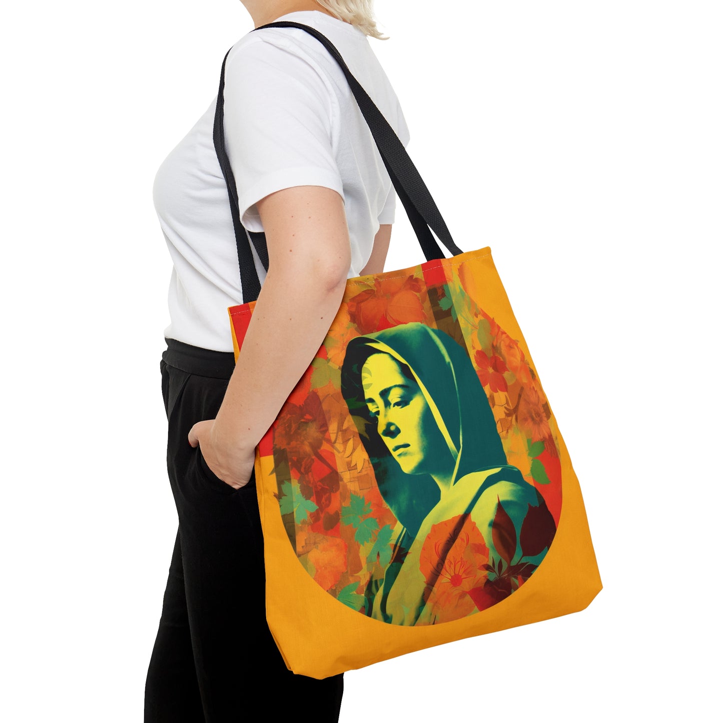Mary Mother of God Tote Bag - Catholic faith inspired carry-all purse - day to day bag - Mary the Blessed Virgin - Double Sided
