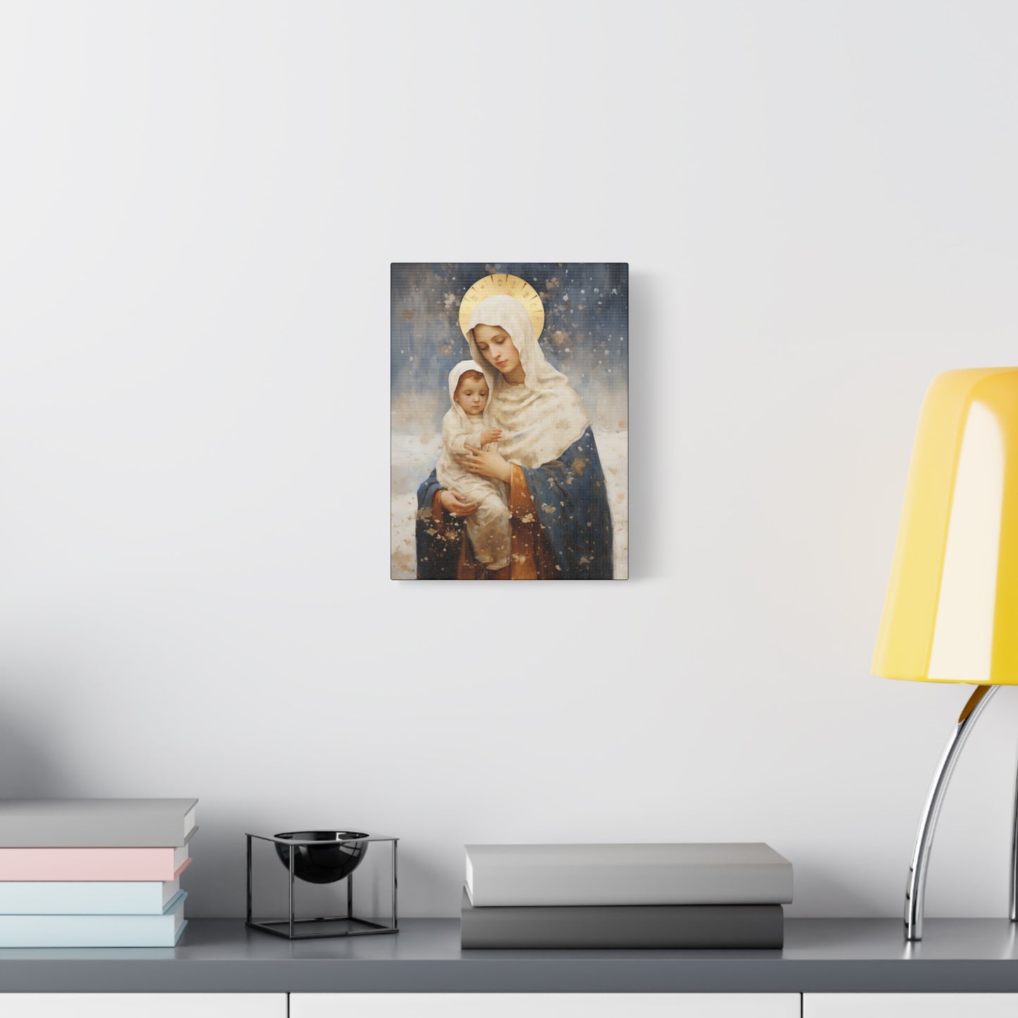 Winter's Grace : Our Lady of the Snows Canvas Print - Multiple Sizes - Catholic Home art - Gallery Wrapped Canvas - Sanctified Souls Print