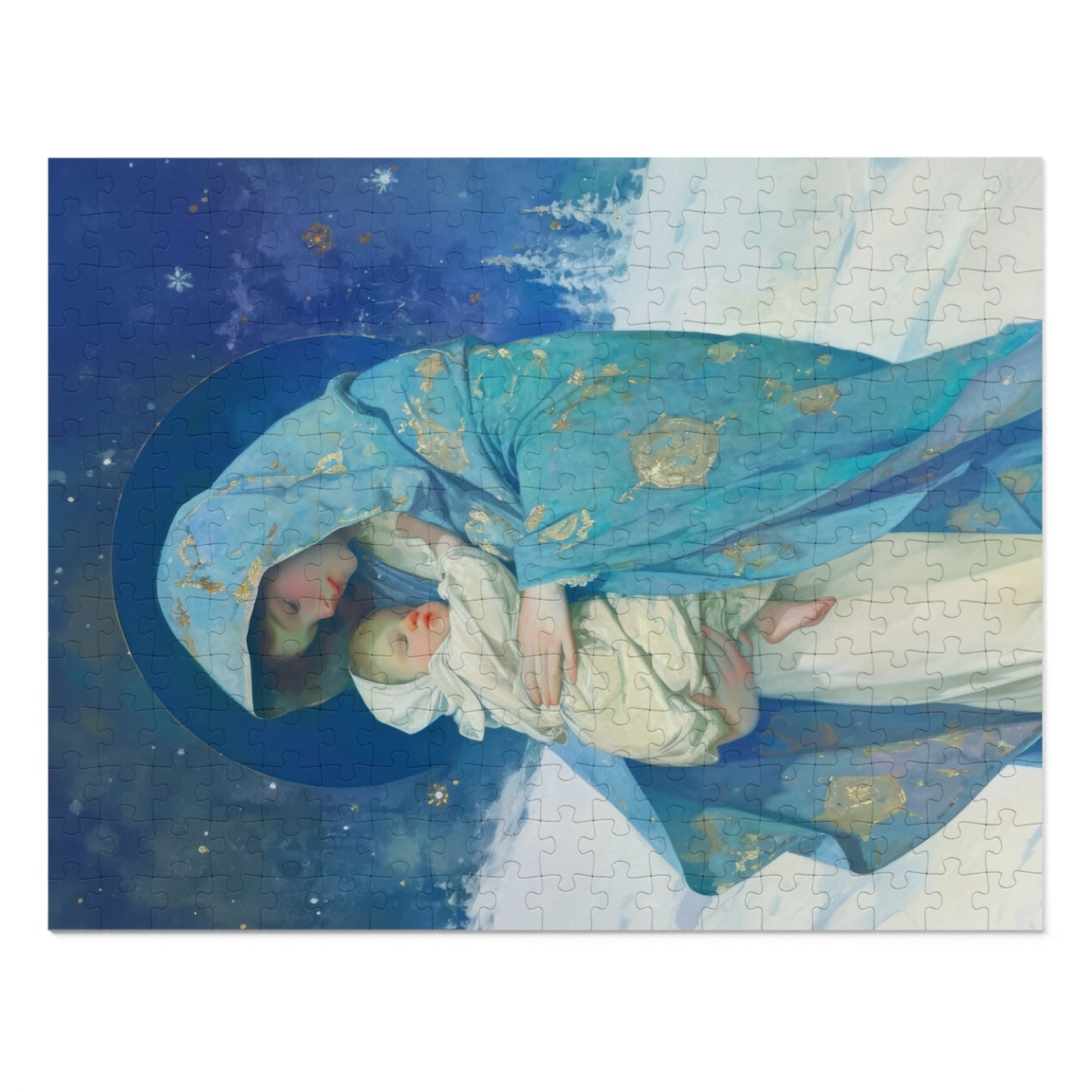 Snowfall of Grace: Our Lady's Blessing - Puzzle and Keepsake Tin - Religious (30, 110, 252, 500,1000) - Gifts for Catholic