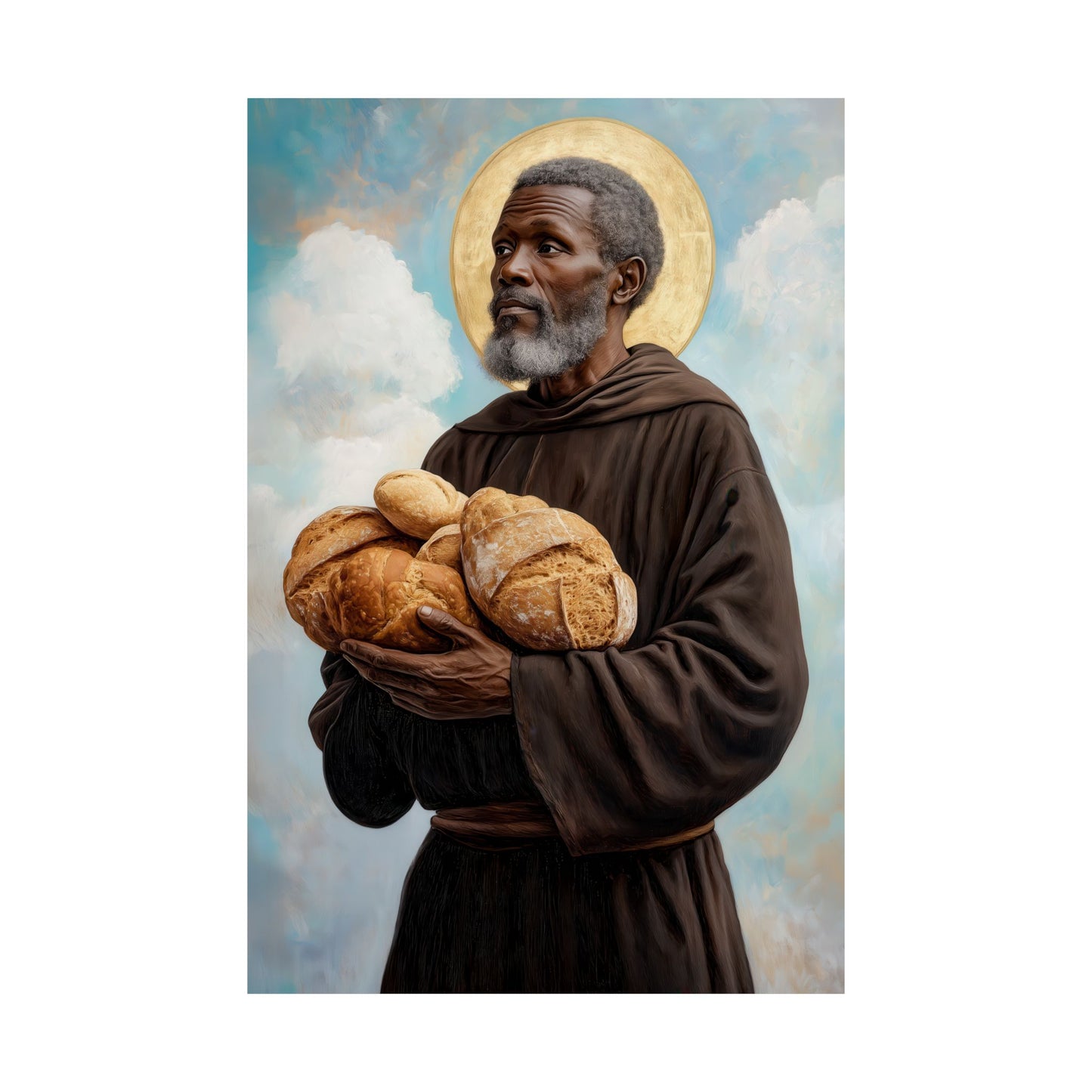 Saint Benedict the Moor  - Sanctified Souls Print - Multiple Sizes - Premium Matte Vertical Posters - Catholic Fine Art Print