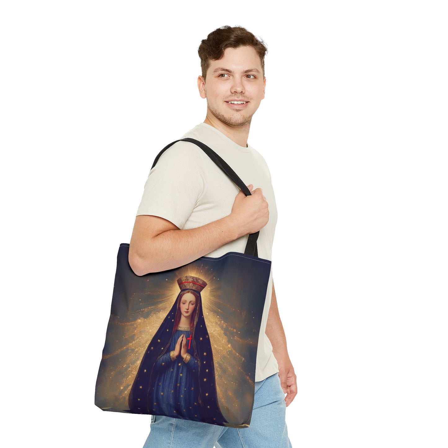 Our Lady of Pontmain - Tote Bag - Large Medium Small Faith Art Bag - Bible Study Faith Purse - Double Sided Prayer Tote - Catholic Saint