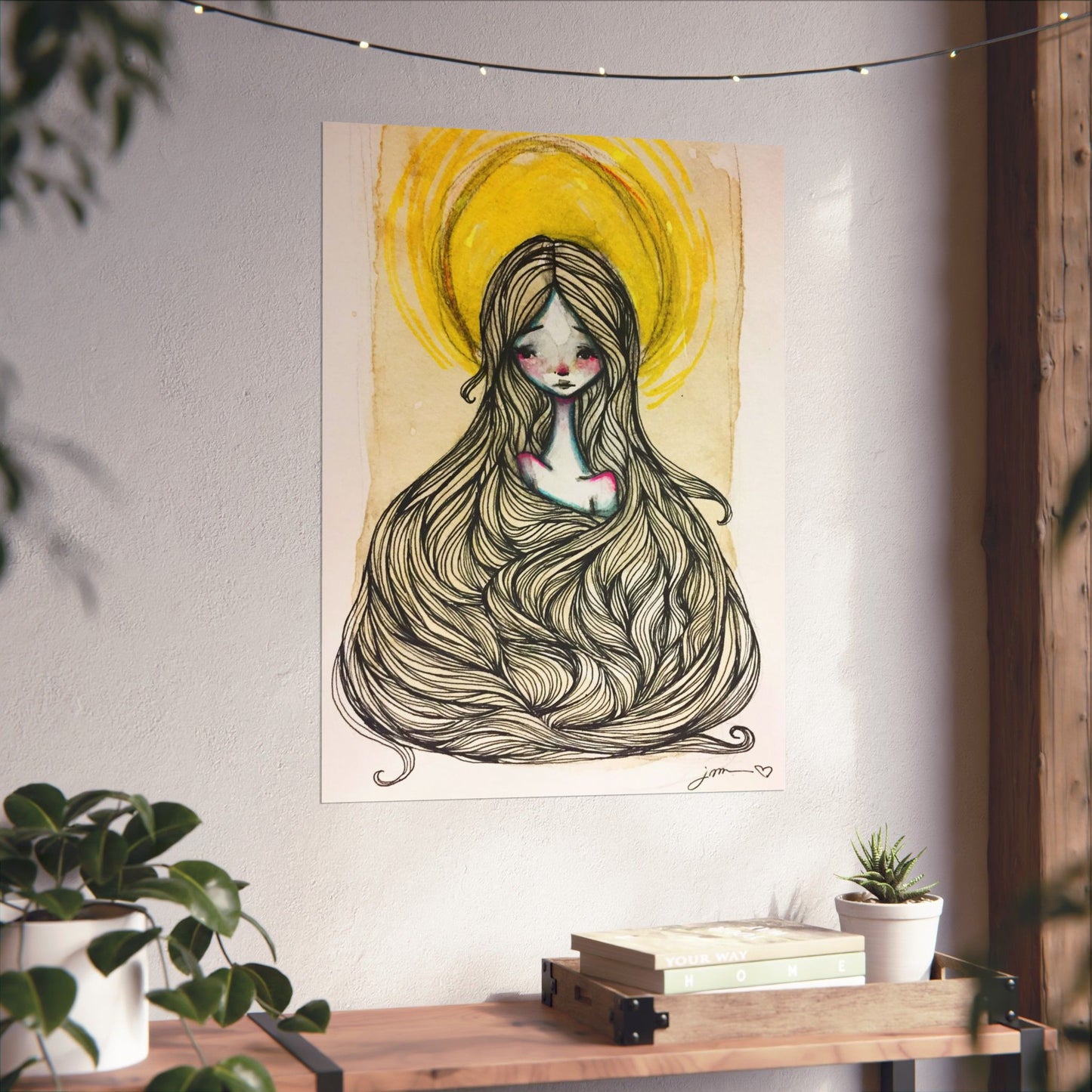 Saint Agatha of Sicily Poster Print - Hand-Drawn Catholic Art Print | Christian Devotional Wall Art | Sanctified Solocosmo Religious Poster
