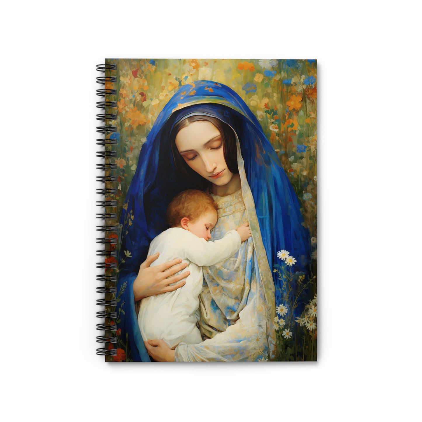 The Eternal Mother Mary and the Infant Jesus Journal - Sanctified Souls Art - Religious Based Notebook - Spiral Notebook - Mother Mary