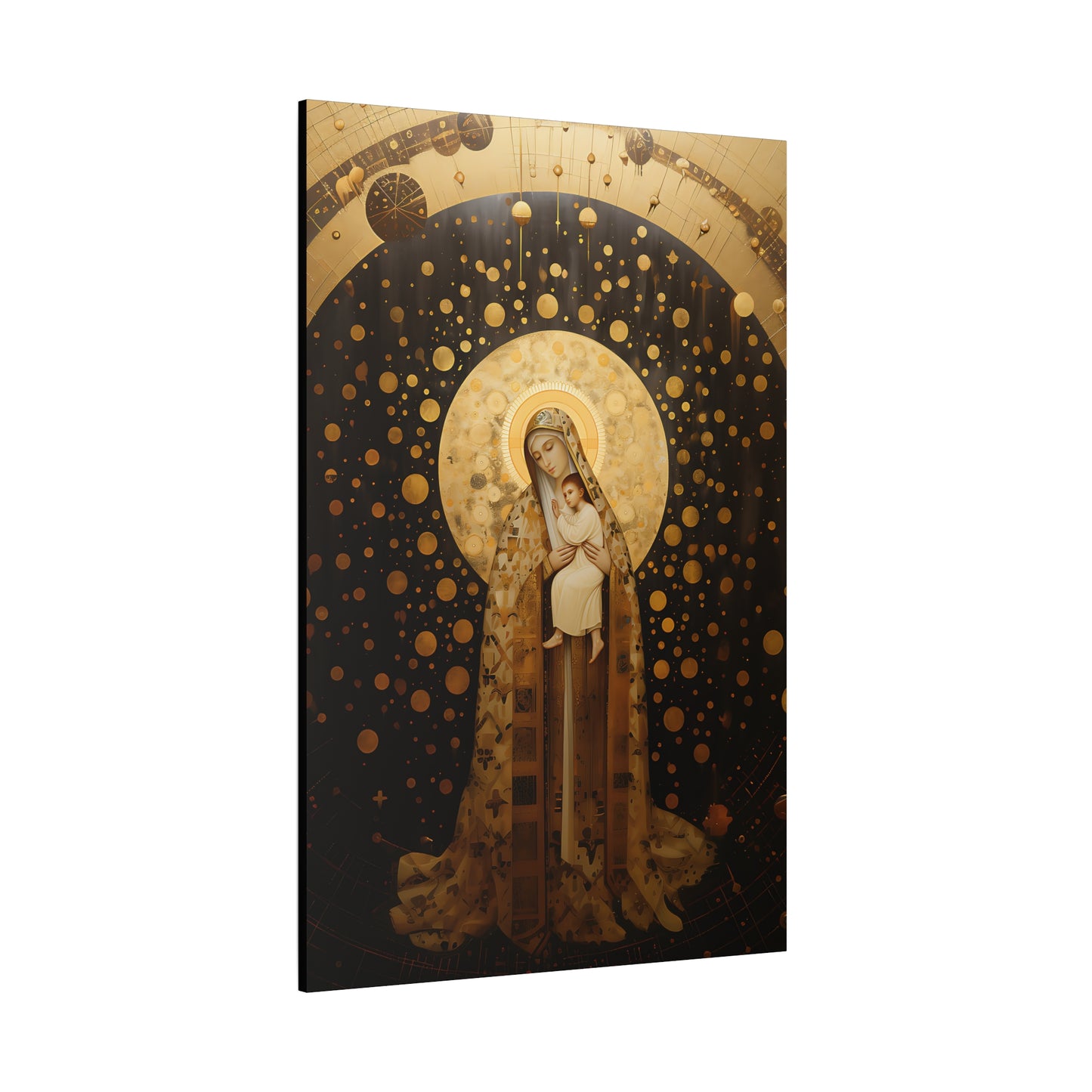 The Golden Mary - Mary the Blessed Virgin - Gallery Wrapped Canvas - Sanctified Souls Print - Religious Art for your Home - Pop Art