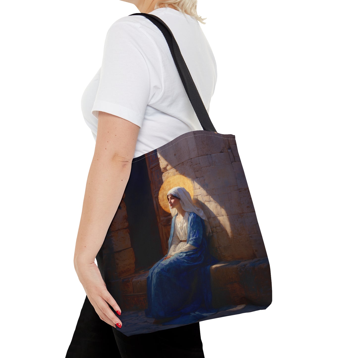 The Quiet Fiat That Split the Darkness, Mary's Yes - Tote Bag - Large Medium Small Faith Art Bag - Catholic Faith Purse