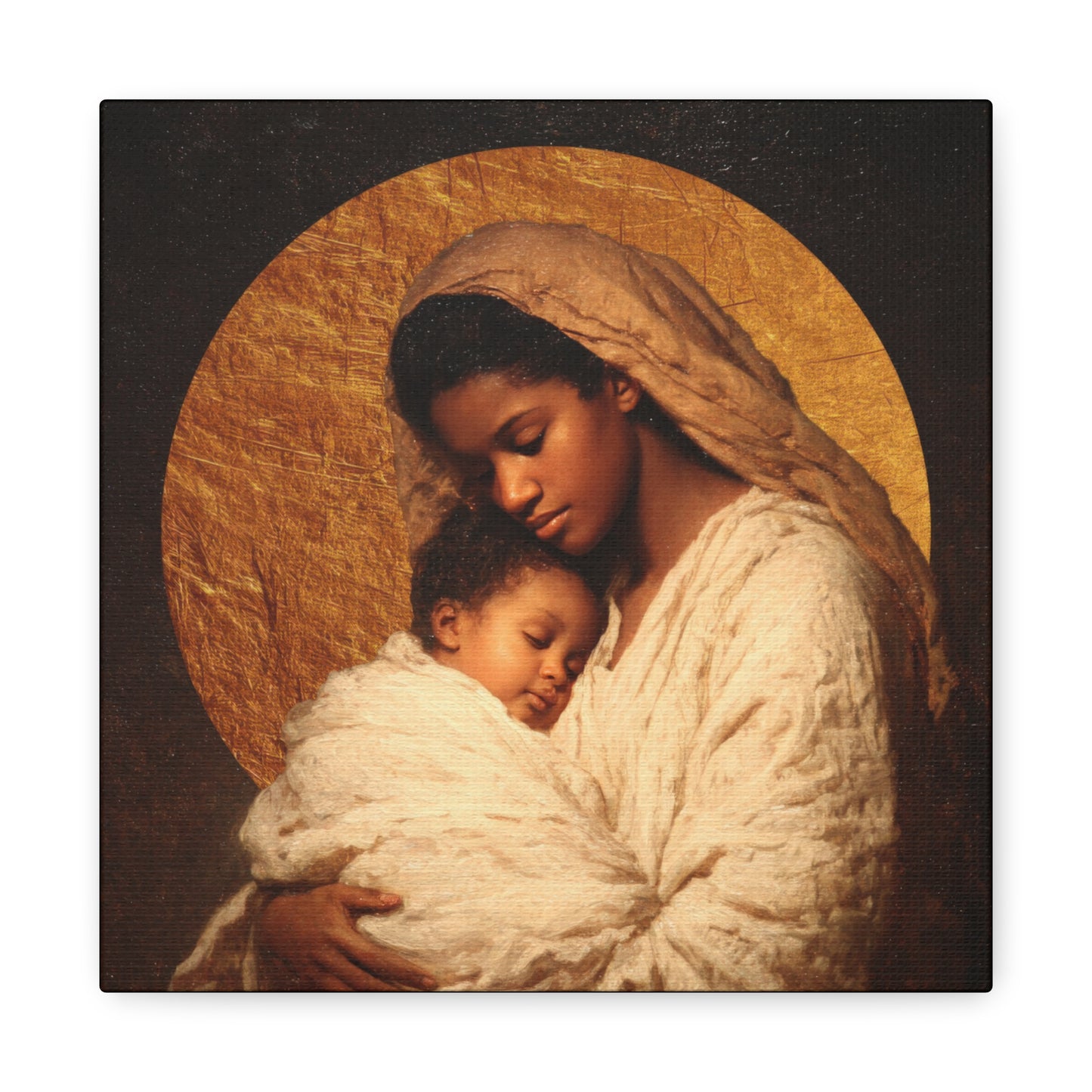 Our Lady of the Manger - Mother Mary and the Christ Child - Gallery Wrapped Canvas - Print - Religious Art for your Home - Catholic