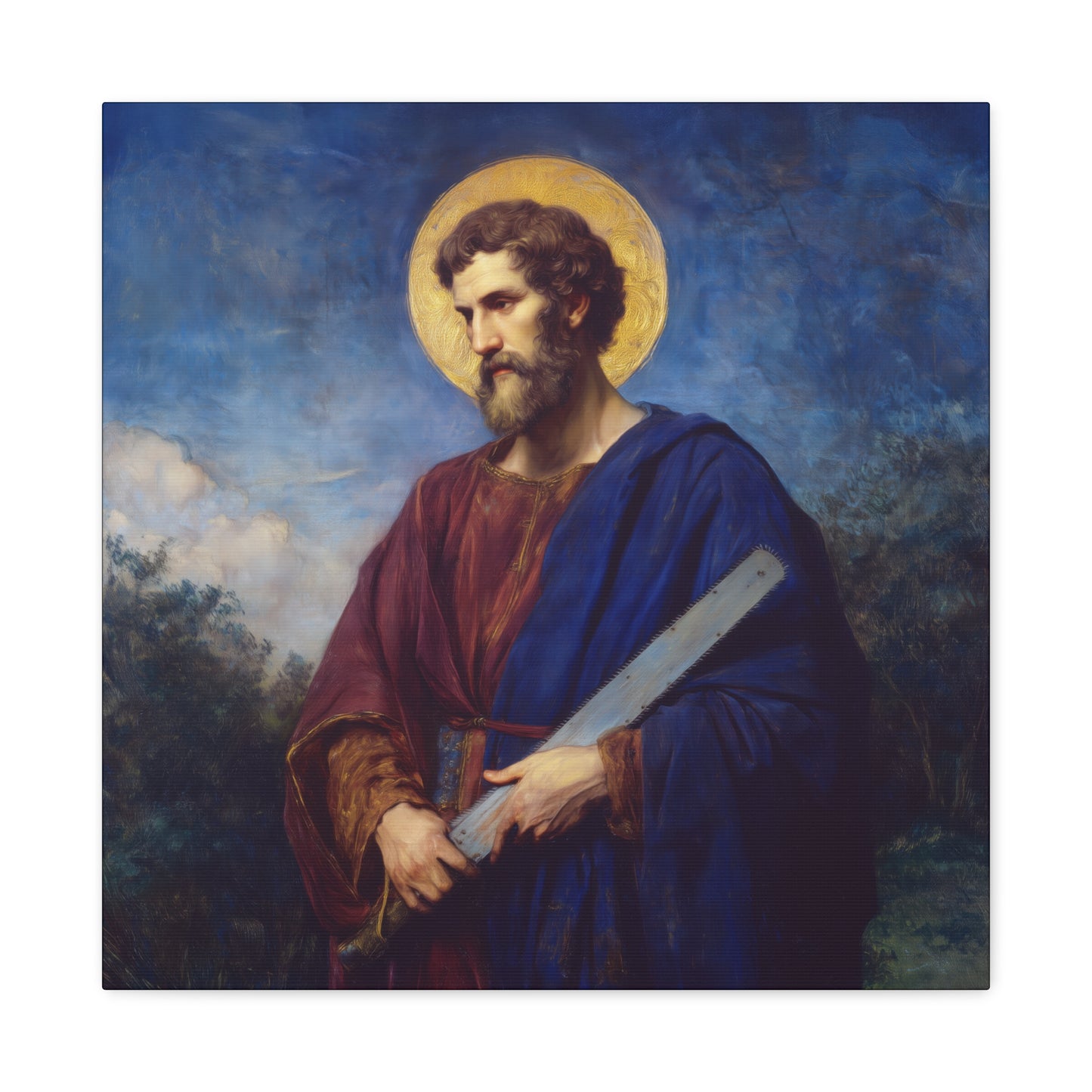 Saint Simon the Apostle  - Gallery Wrapped Canvas - Print - Religious Art for your Home - Catholic Art