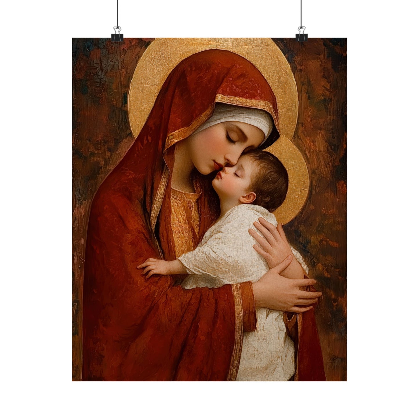 Our Lady of Tenderness - Mother Mary and the Christ Child - Marian Art - Sanctified Souls Print - Multiple Sizes - Premium Vertical Posters