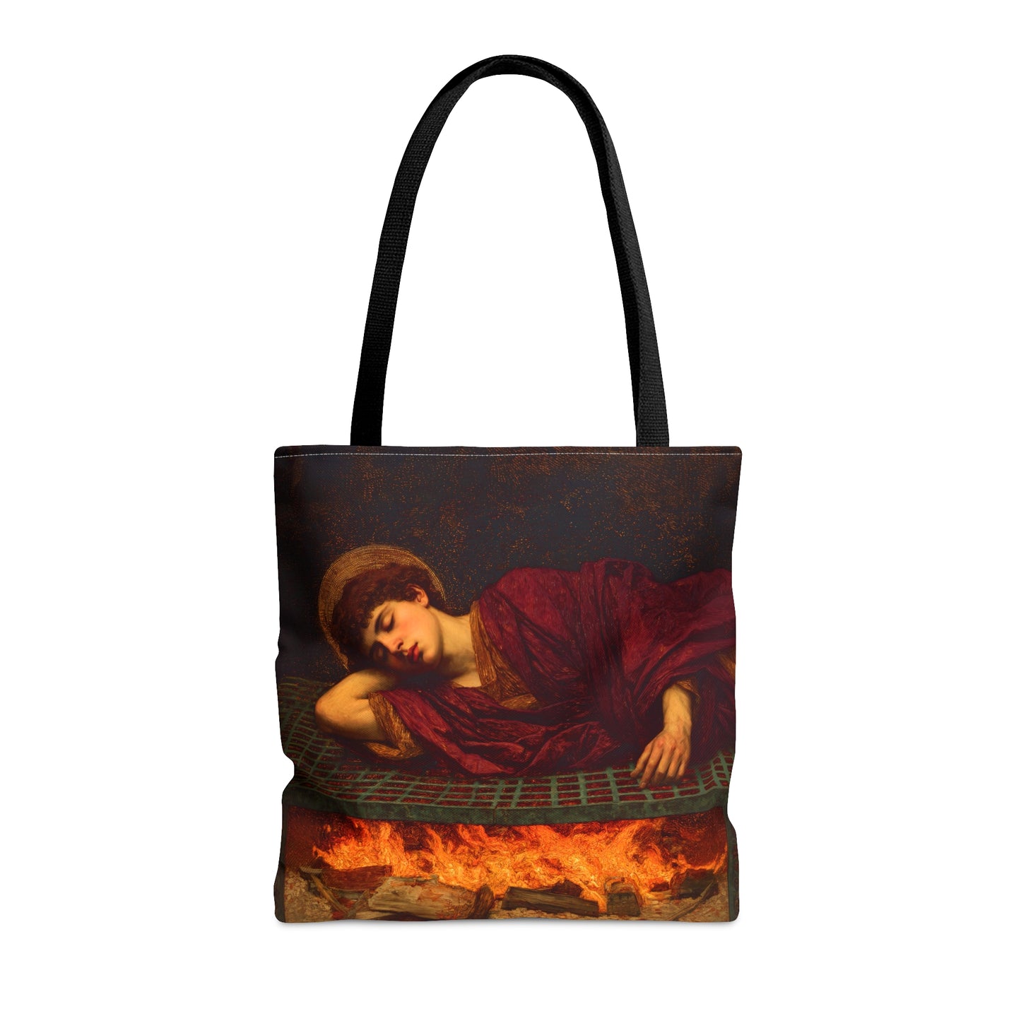 Saint Lawrence - Tote Bag - Large Medium Small Faith Art Bag - Bible Study Faith Purse - Double Sided
