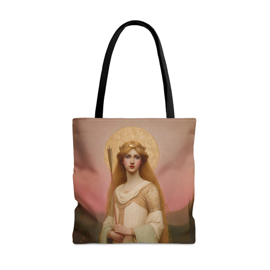 Saint Ursula - Tote Bag - Large Medium Small Faith Art Bag - Bible Study Faith Purse - Double Sided Prayer Tote