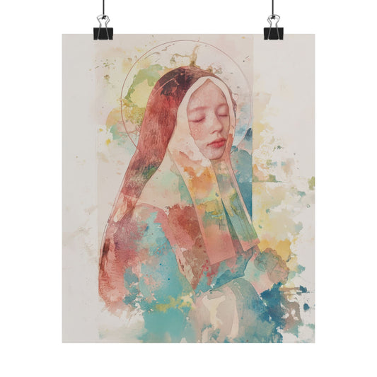 Saint Bernadette  - Sanctified Souls Print - Multiple Sizes - Premium Matte Vertical Posters - Catholic