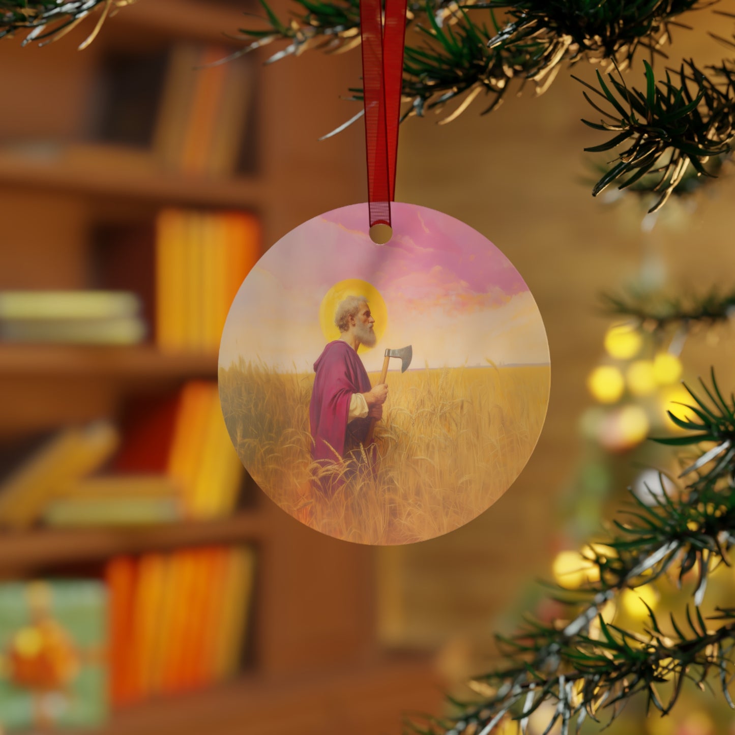Saint Matthias Metal Ornament - Religious Holiday Christmas Ornament and Keepsake - Prayer Ornament