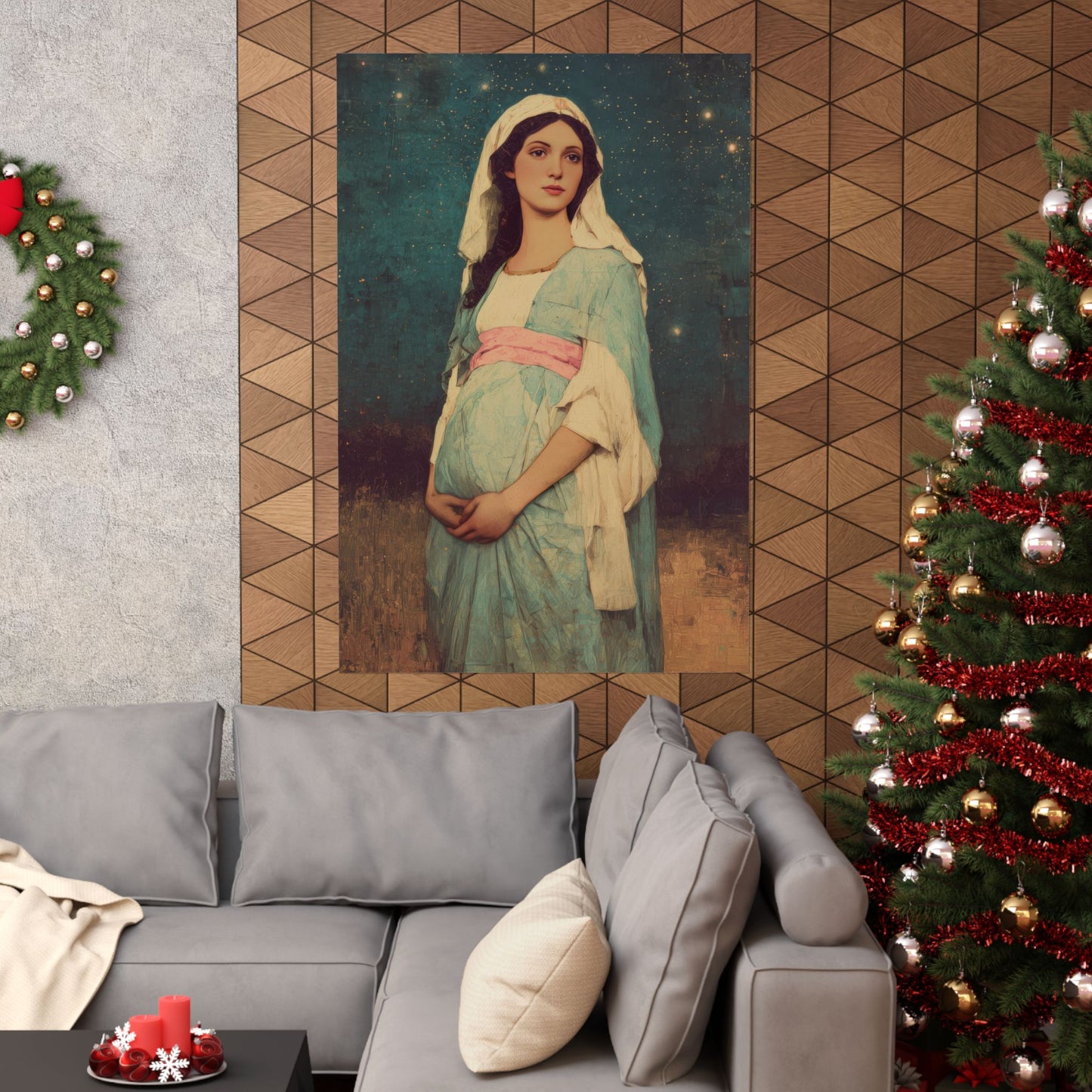 Our Lady of 'O' - Our Lady of Expectation - Mother Mary - Marian Art - Sanctified Souls Print - Multiple Sizes - Premium Vertical Posters