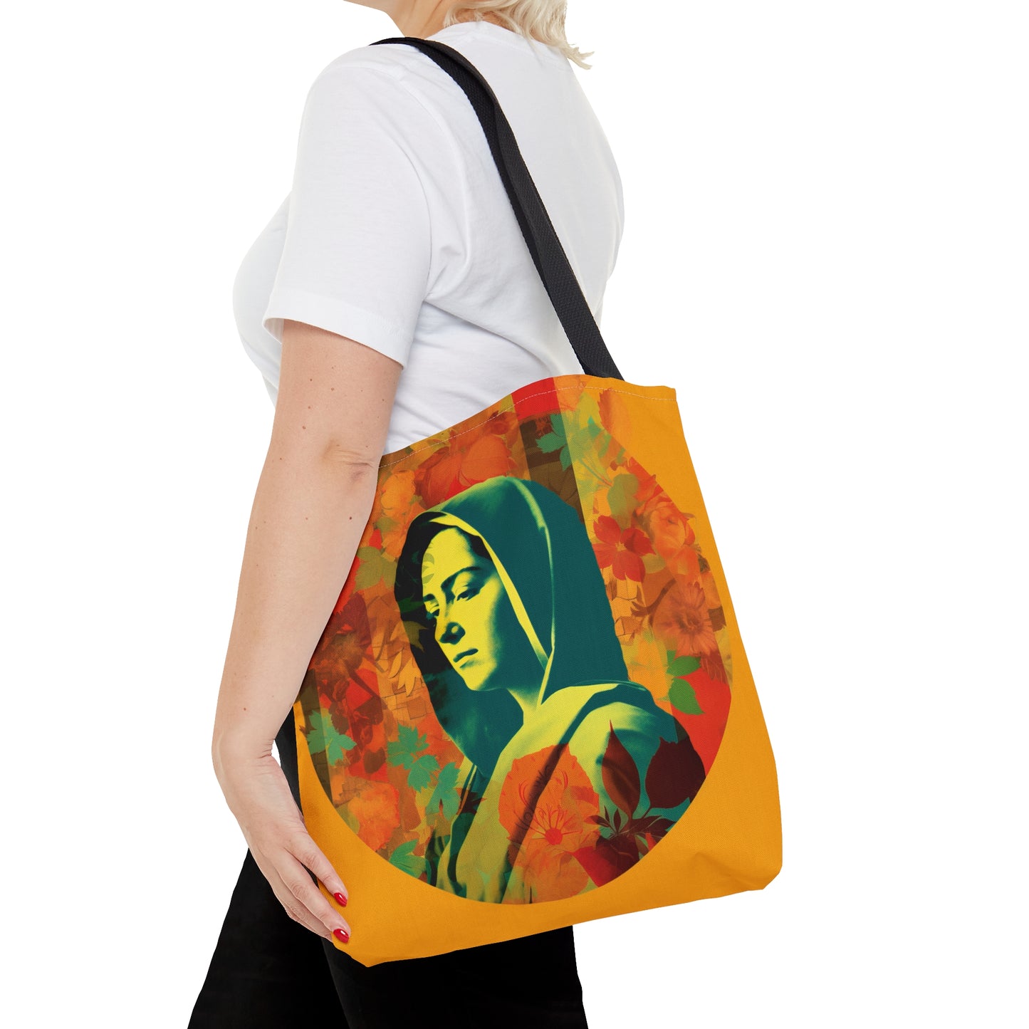 Mary Mother of God Tote Bag - Catholic faith inspired carry-all purse - day to day bag - Mary the Blessed Virgin - Double Sided