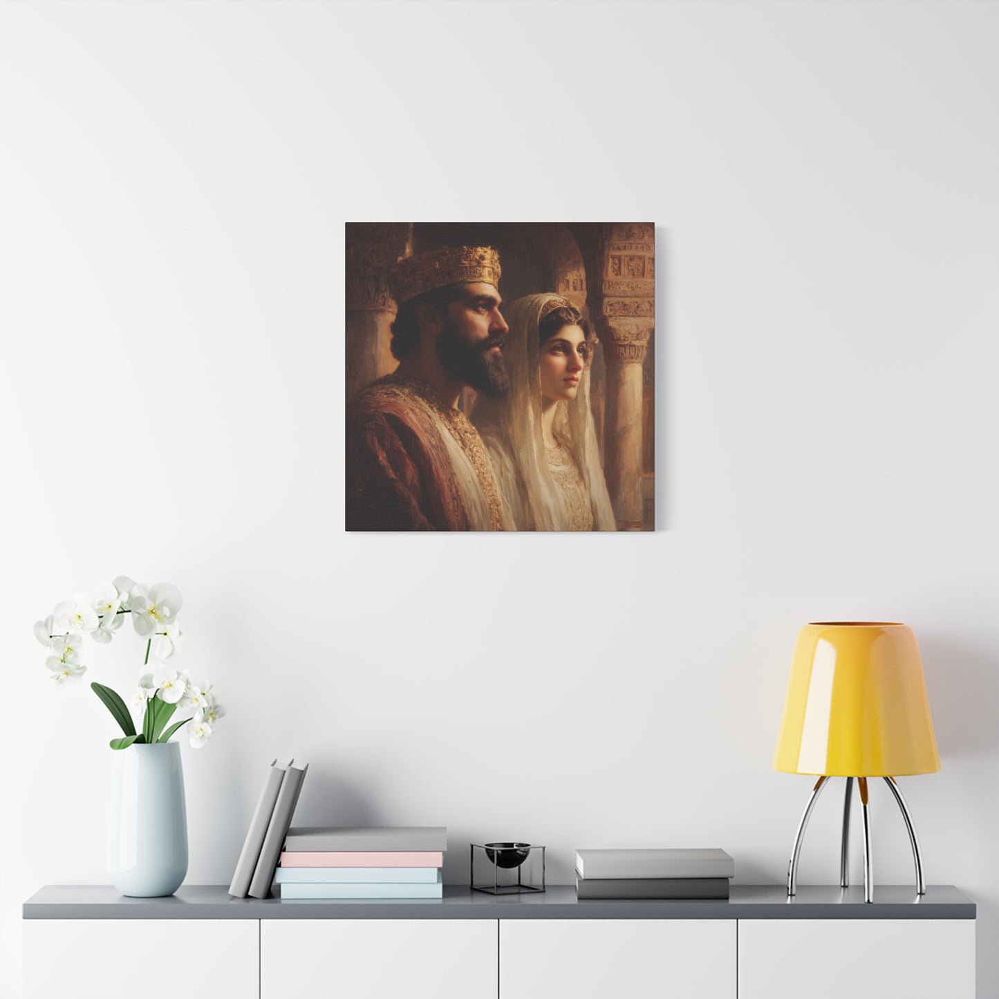 King Xerxes and Queen Esther  - Gallery Wrapped Canvas - Print - Religious Art for your Home - Catholic Art Print