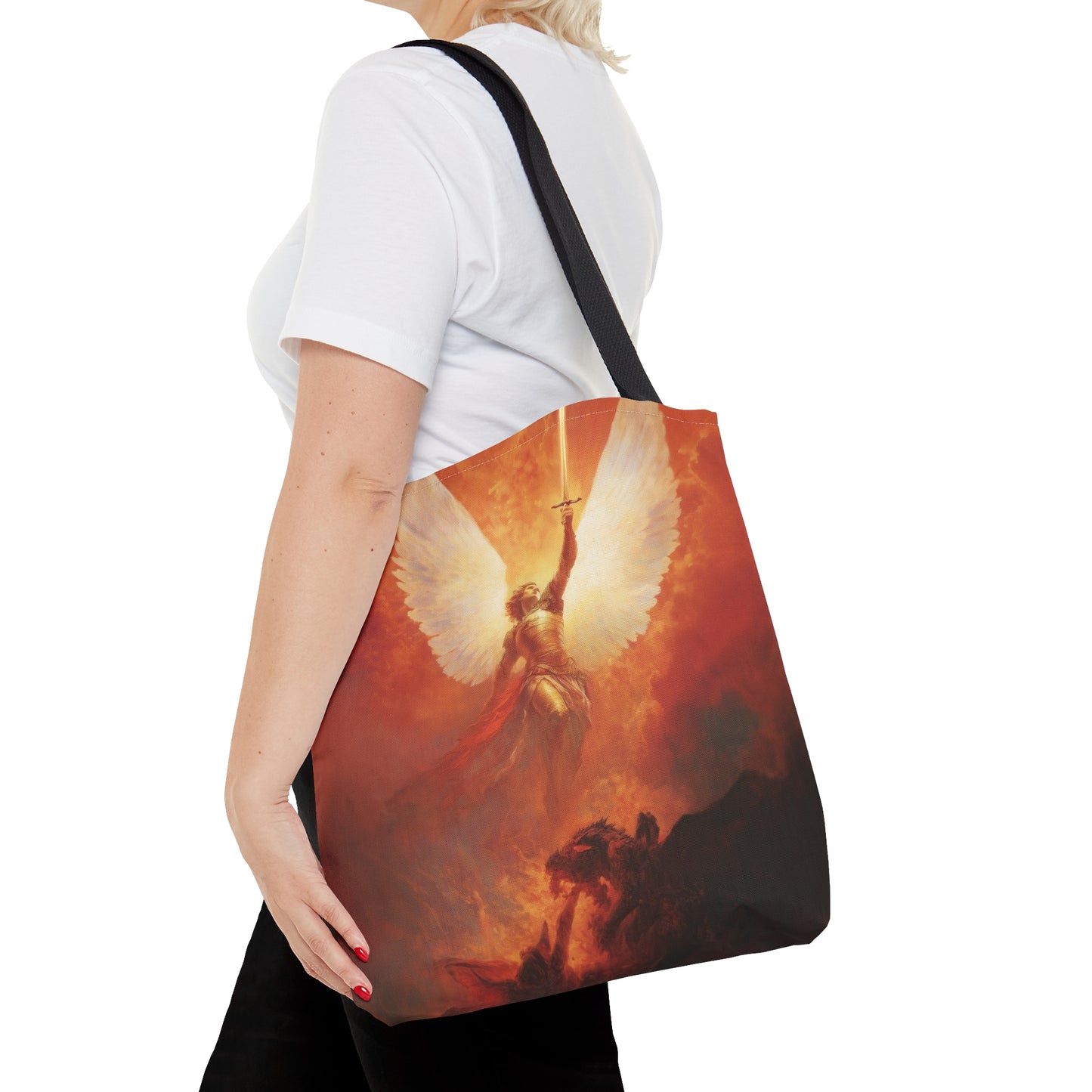 Saint Michael the Archangel - Tote Bag - Large Medium Small Faith Art Bag - Bible Study Faith Purse - Double Sided