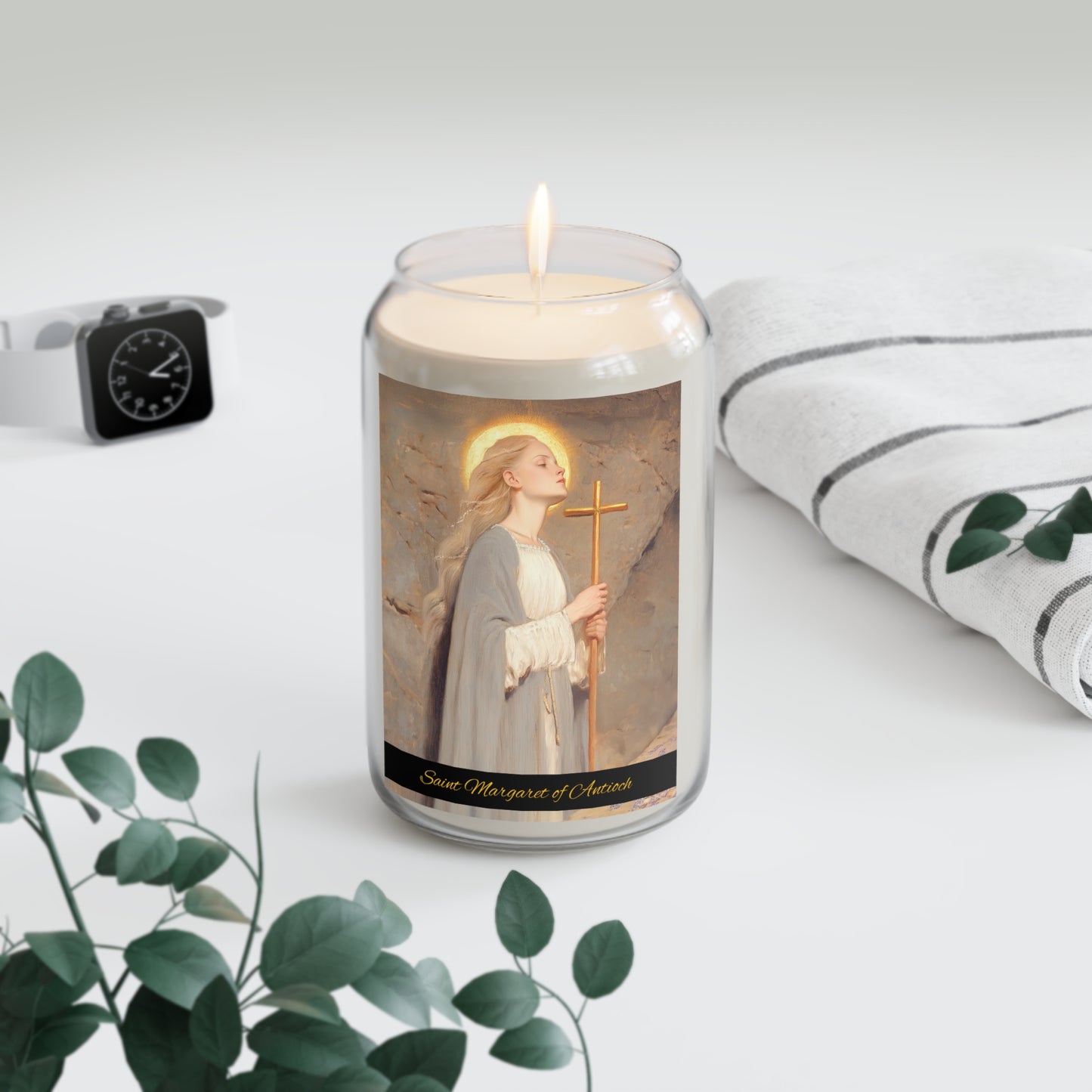 Saint Margaret of Antioch - Scented Prayer Candle, 13.75oz -  Candle - Catholic Art - prayer room Scented Candle - Religious Saint