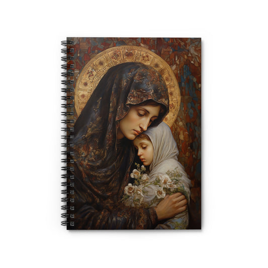 Mary, Mother of God - Protectress of Families - Sanctified Souls Art - Religious - Spiral Notebook - Ruled Line - Catholic Religious art