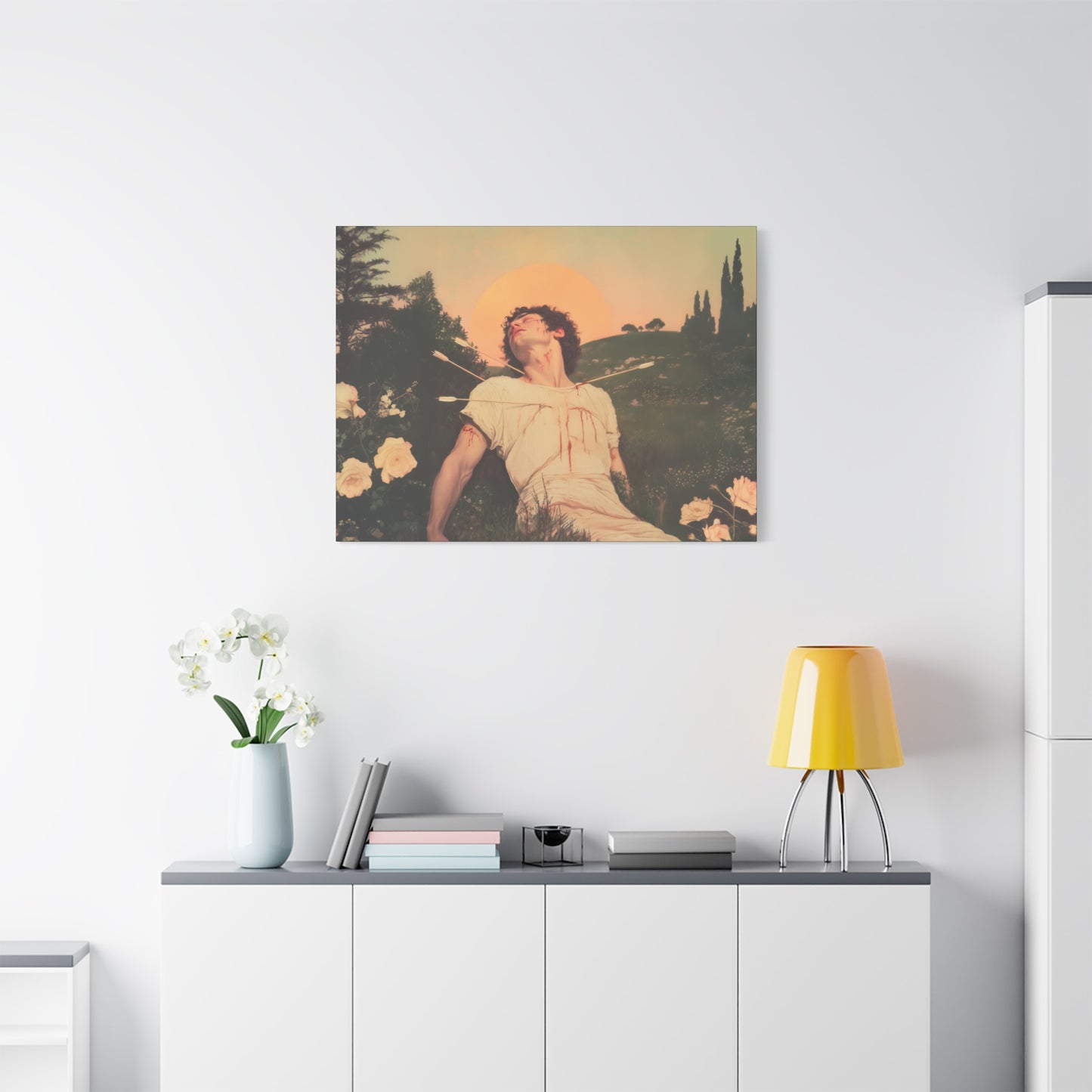 Saint Sebastian -  Museum Wrapped Canvas - Sanctified Souls Print - Religious Art for your Home - Catholic Patron Saint Art