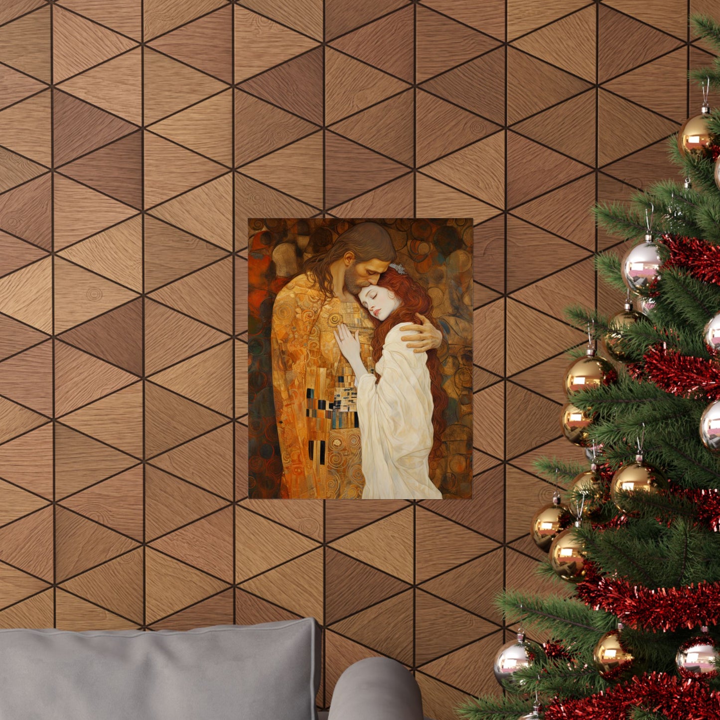 Transcendent Devotion: Christ Embracing Mary Magdalene Print - Based on The Kiss - Sanctified Souls Print - Premium Matte