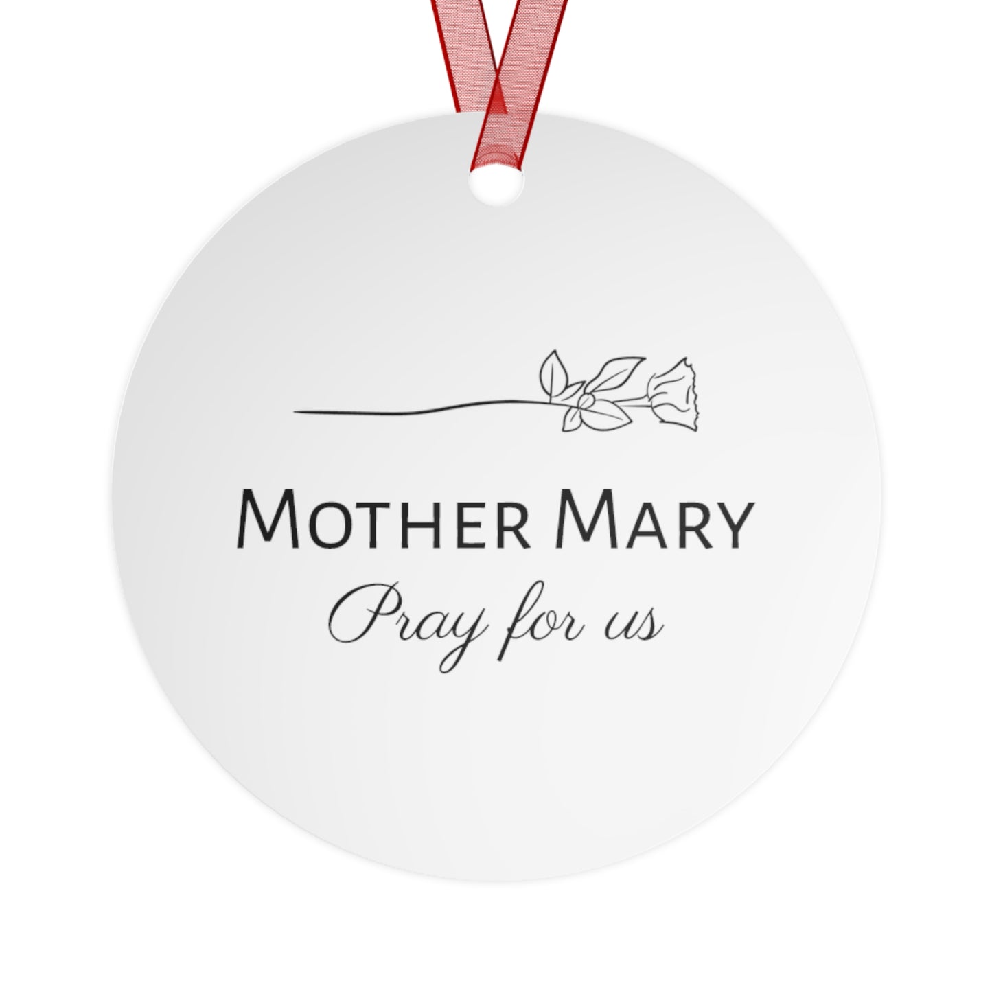Maternal Seraph - Virgin Mary and Infant Jesus - Metal Ornament - Religious Holiday Christmas Ornament - Prayer Keepsake - Catholic Home