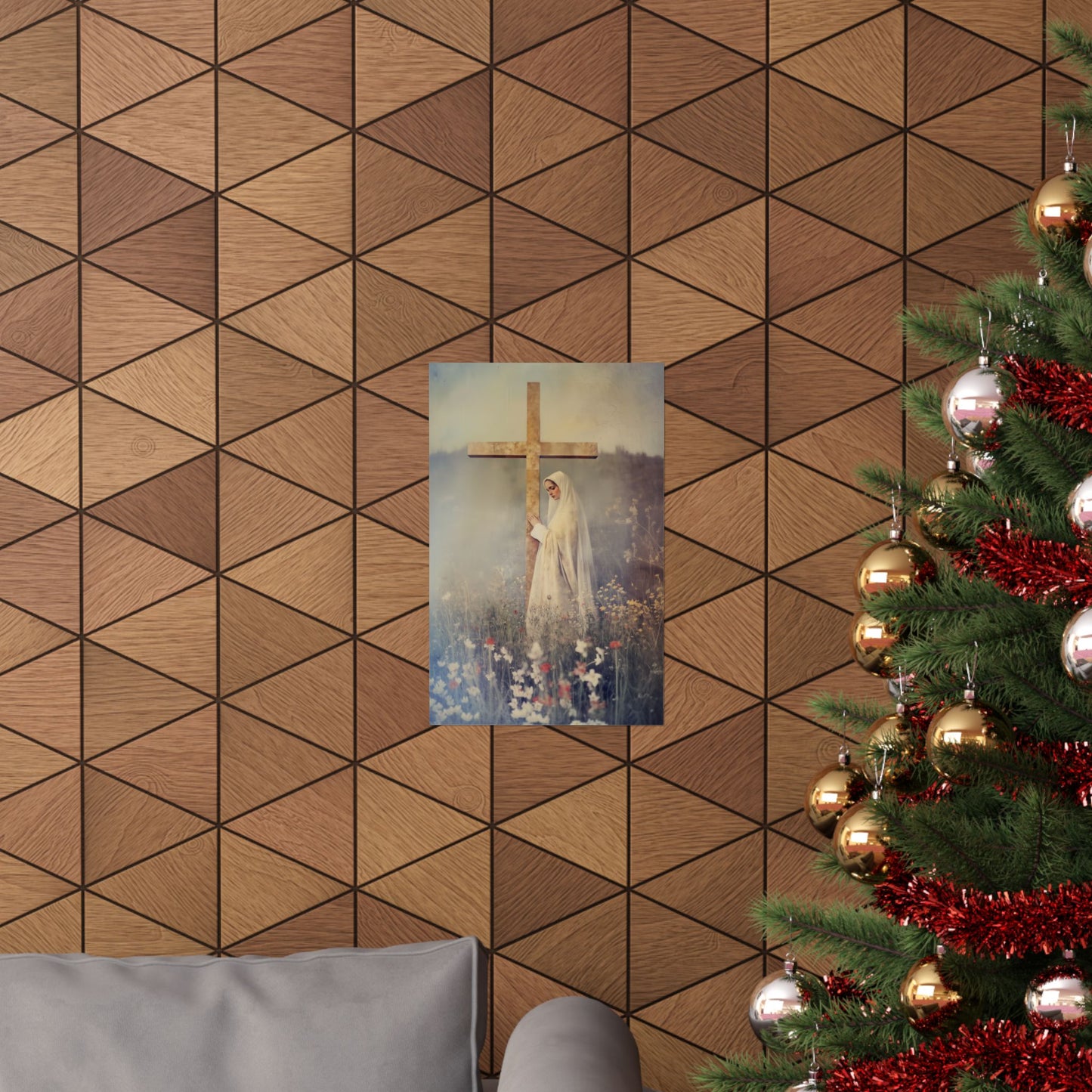 The Feast of the Exaltation of the Holy Cross - Sanctified Souls Print - Multiple Sizes - Premium Posters - Catholic Art - Christian Home