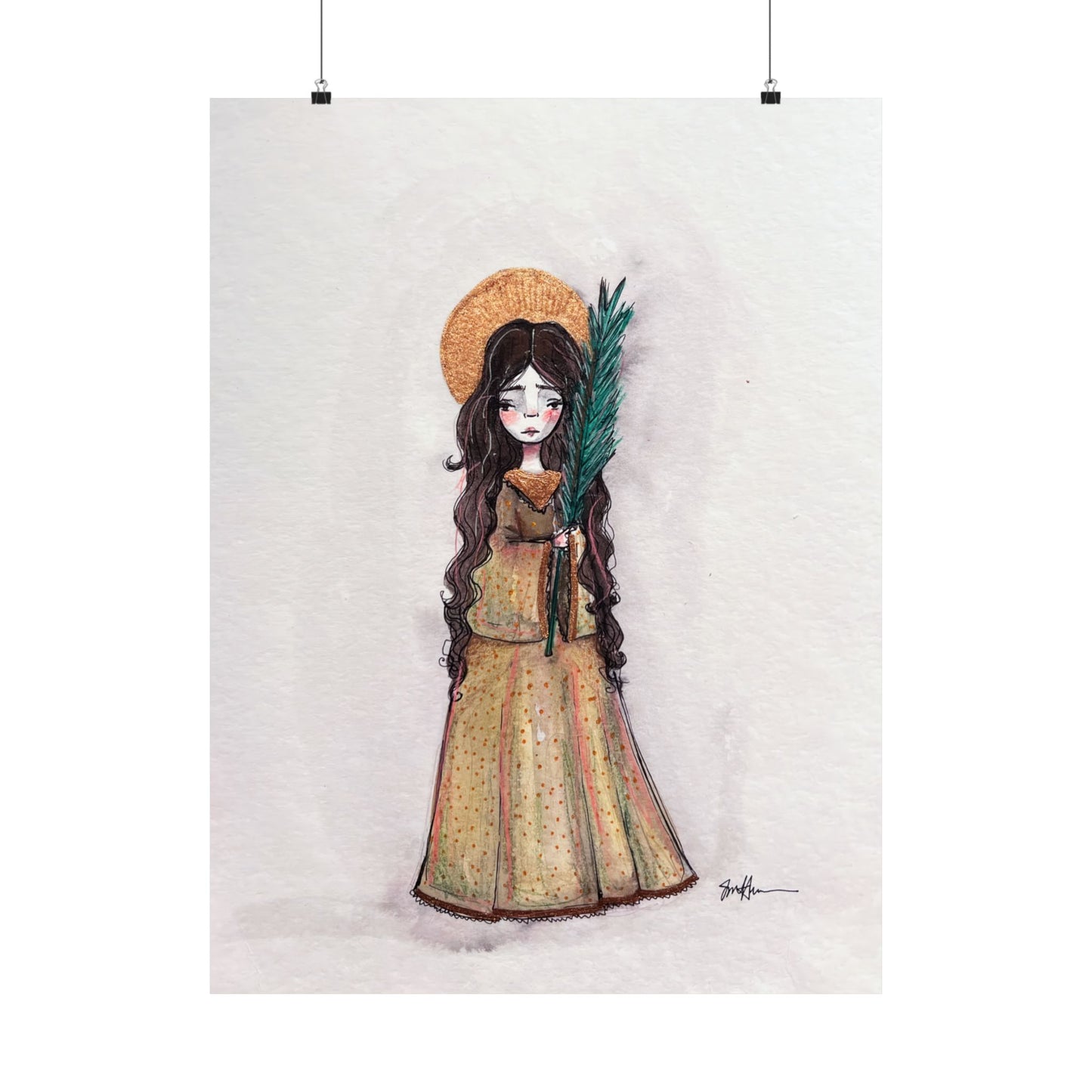 Saint Hope Poster - Hand-Drawn Art | Catholic Art Print | Faith Hope and Charity Middle Sister | Devotional Wall Art | Sanctified Solocosmo