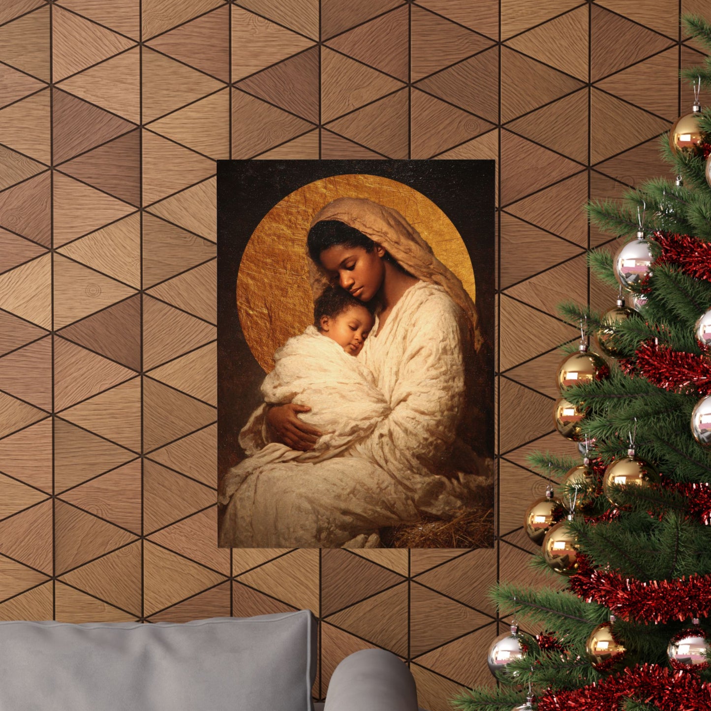 Our Lady of the Manger - Mother Mary and the Christ Child - Sanctified Souls Print - Multiple Sizes - Premium Matte Vertical Posters
