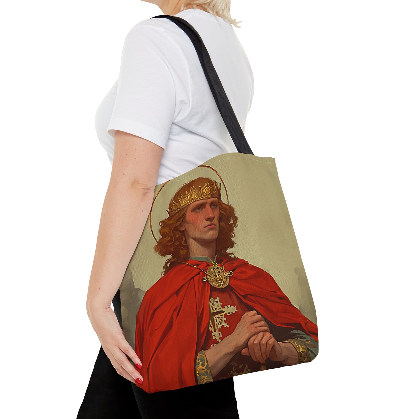 Saint Edward the Martyr Tote Bag - Purse - Three sizes - Large Medium Small Faith Art Bag - Catholic faith carry-all purse - Double Sided
