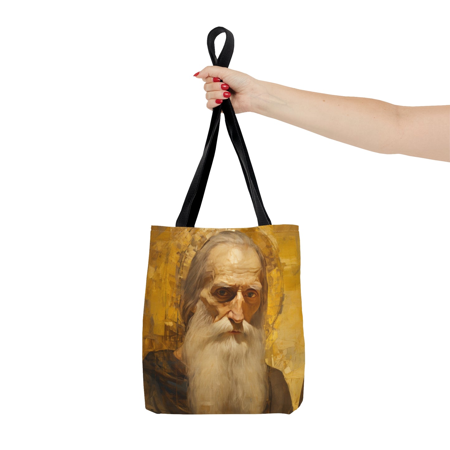 Saint Athanasius the Athonite Tote Bag - Large Medium Small Faith Art Bag - Catholic Faith Purse - Religious Carry All Reusable Tote Bag
