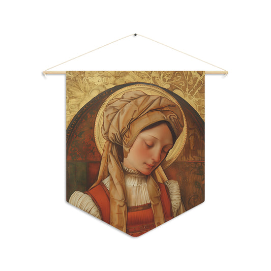 Saint Anne Line Wall Banner / Wall Hanging - Prayer room art - Catholic - Large Saint Art - 18" x 21" - Anna Line - Prayer Room Print
