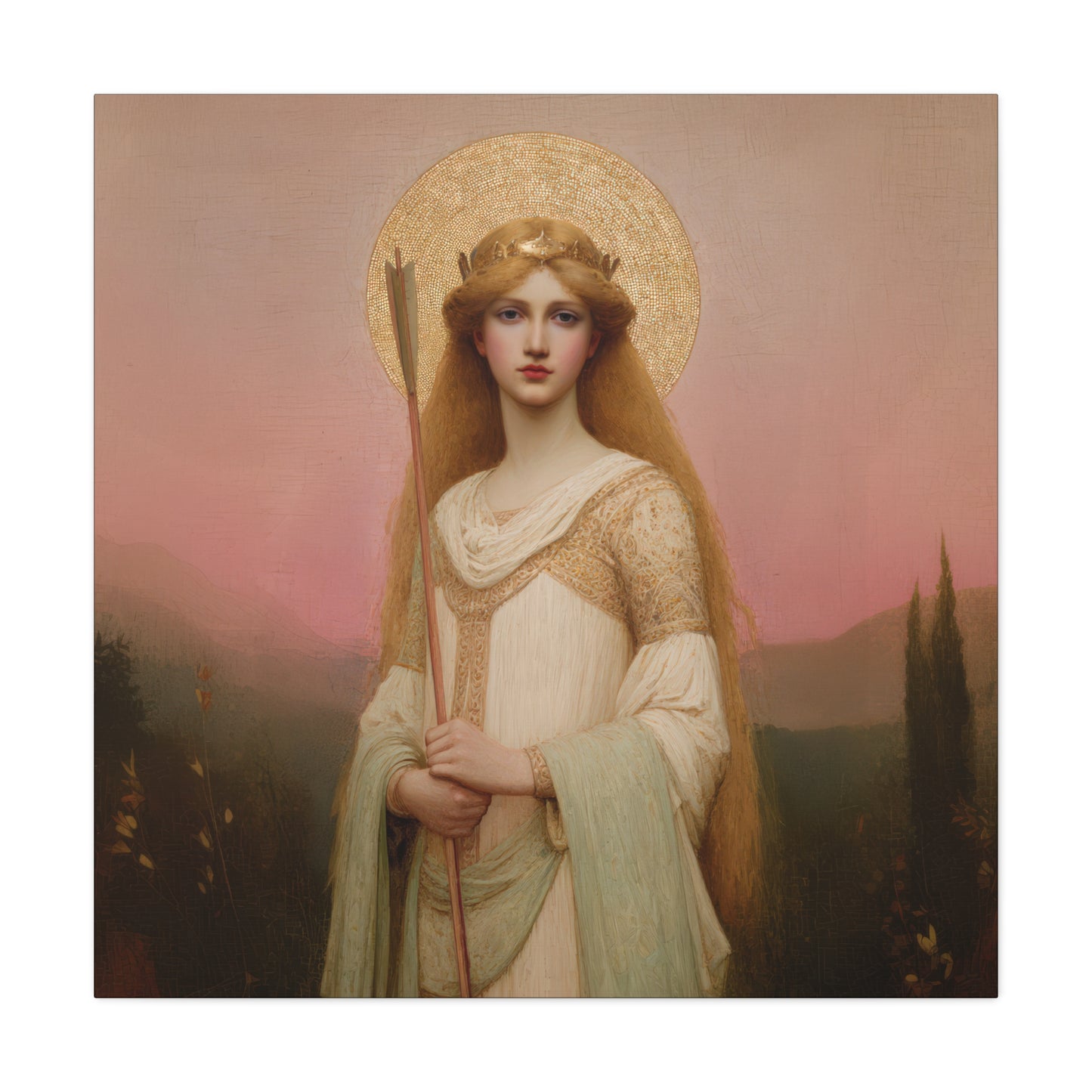 Saint Ursula -  Museum Wrapped Canvas - Sanctified Souls Print - Religious Art for your Home - Catholic Patron Saint Art
