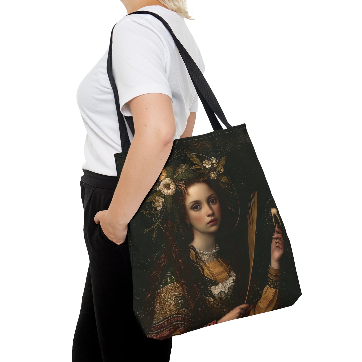 Saint Apollonia Tote Bag - Large Medium Small Faith Art Bag - Catholic Faith Purse - Religious Carry All Reusable Tote Bag